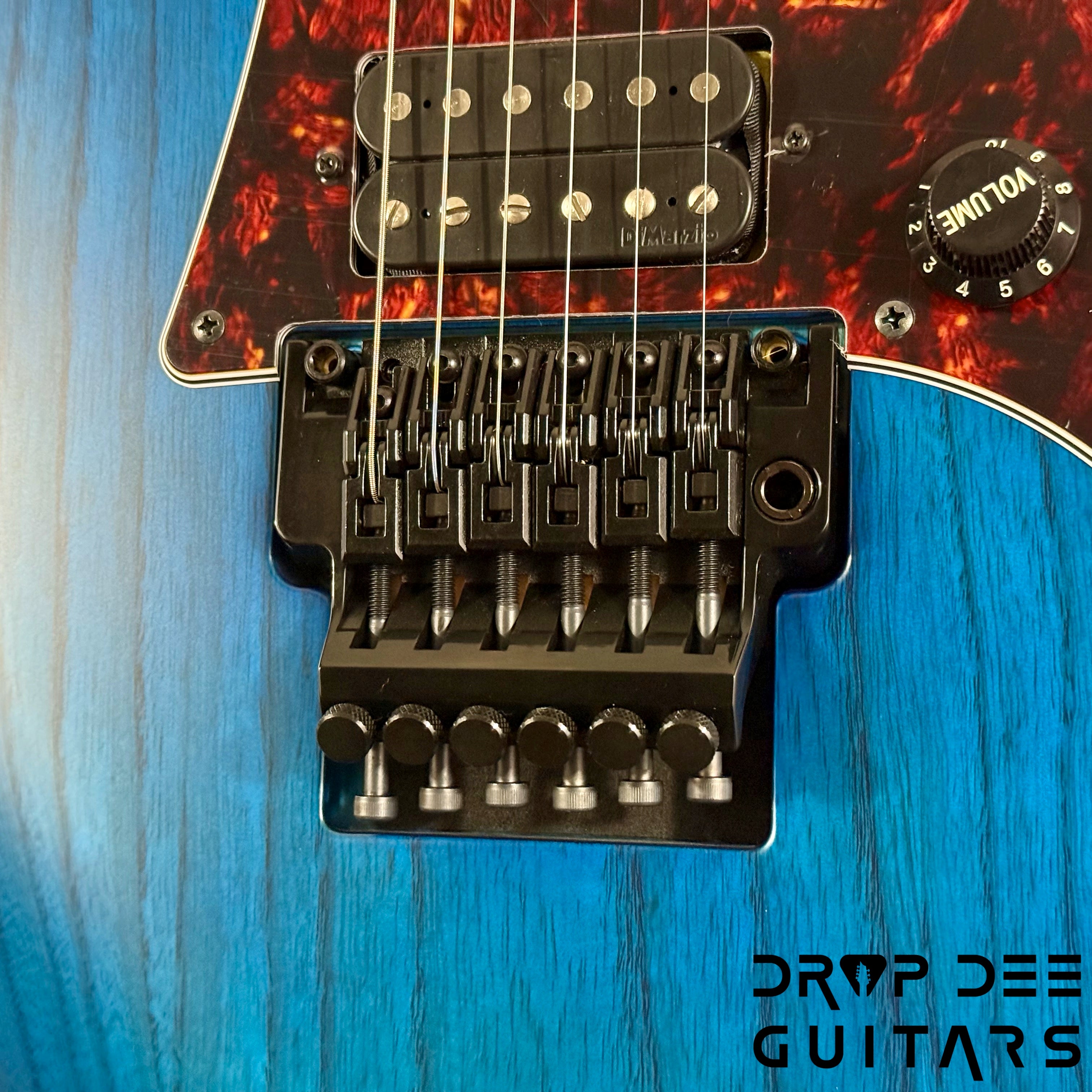 Ibanez Prestige RG653DX Electric Guitar w/ Case - Transparent Deep Blue Flat