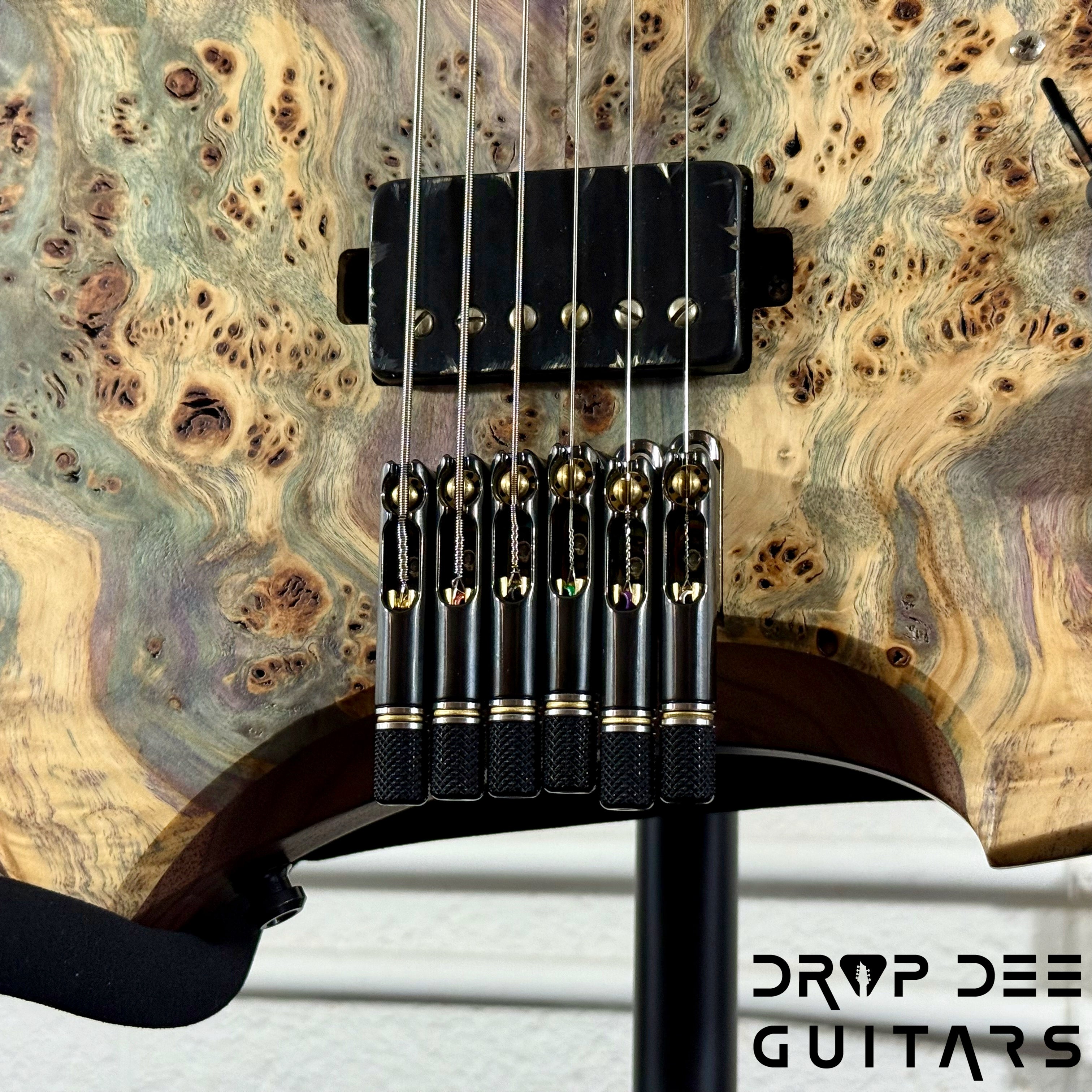 GV Guitars Syrius Headless Baritone Electric Guitar w/ Case - Natural