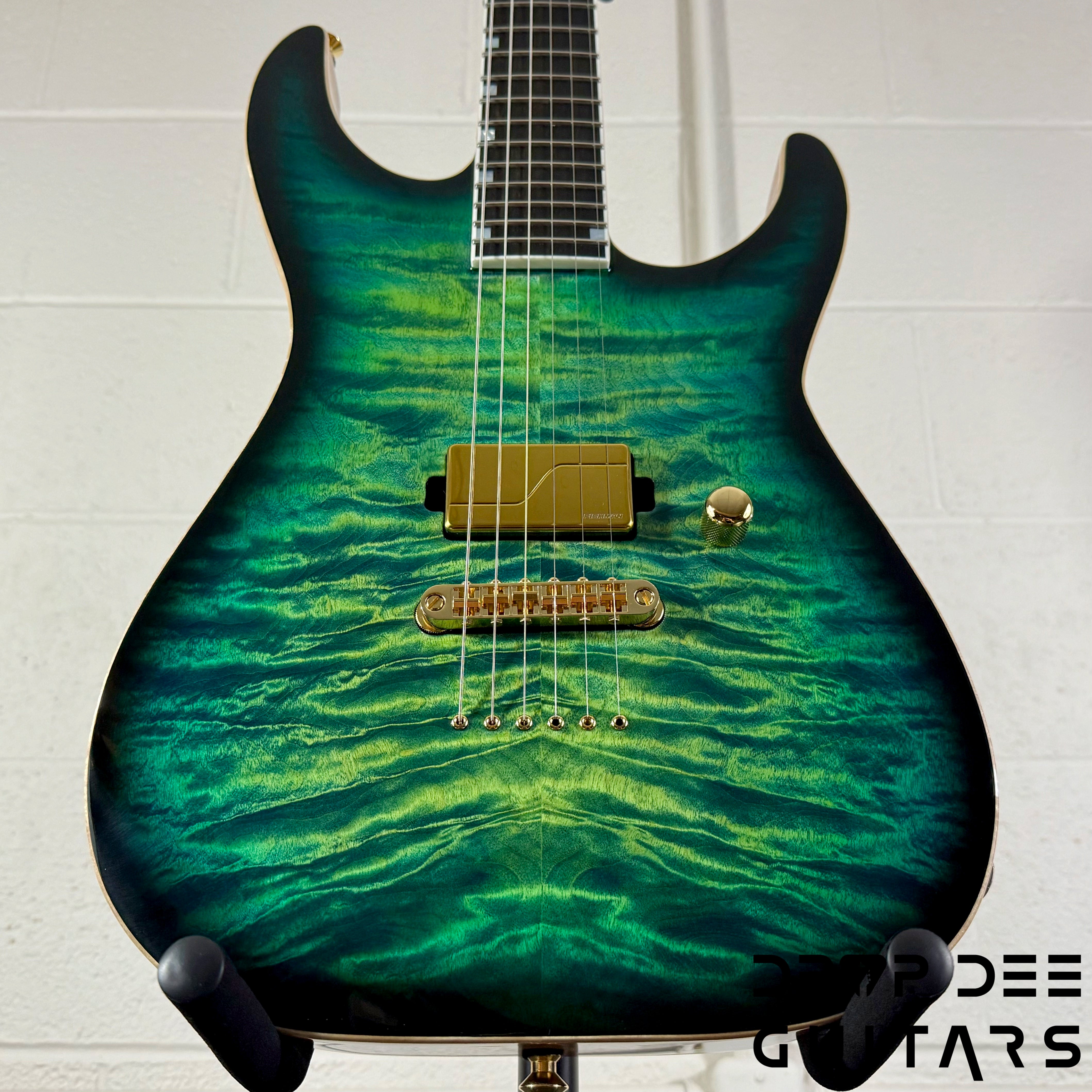 ESP USA M-I NTB NT Electric Guitar w/ Case - Dark Lime Sunburst