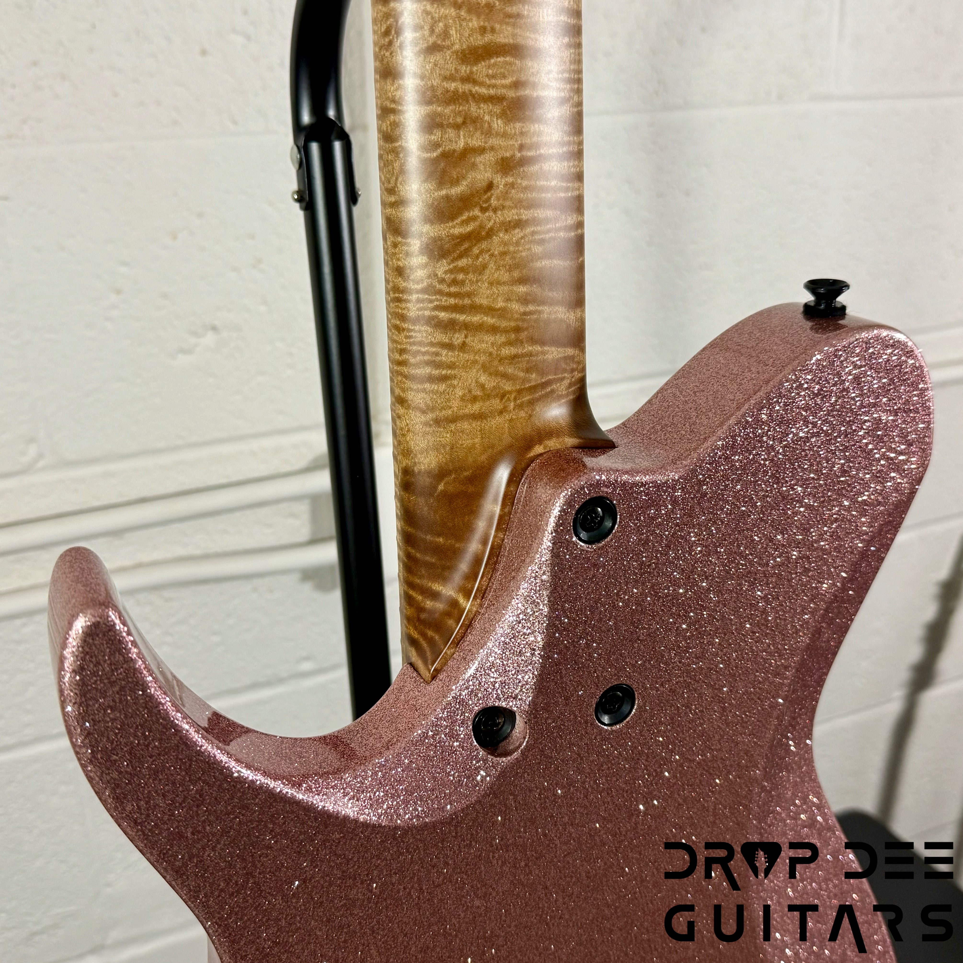Balaguer USA Series Seraph Modern 7 Baritone 7-String Electric Guitar w/ Case (724) - Gloss Metallic Rose Gold