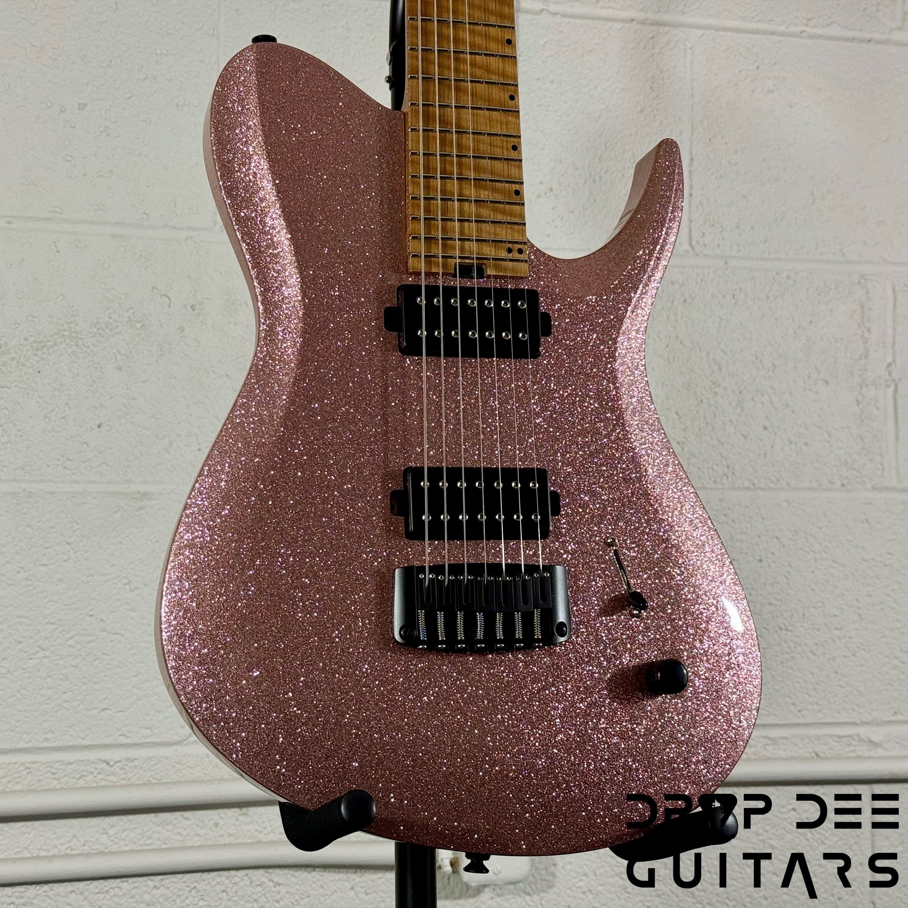 Balaguer USA Series Seraph Modern 7 Baritone 7-String Electric Guitar w/ Case (824) - Gloss Metallic Rose Gold