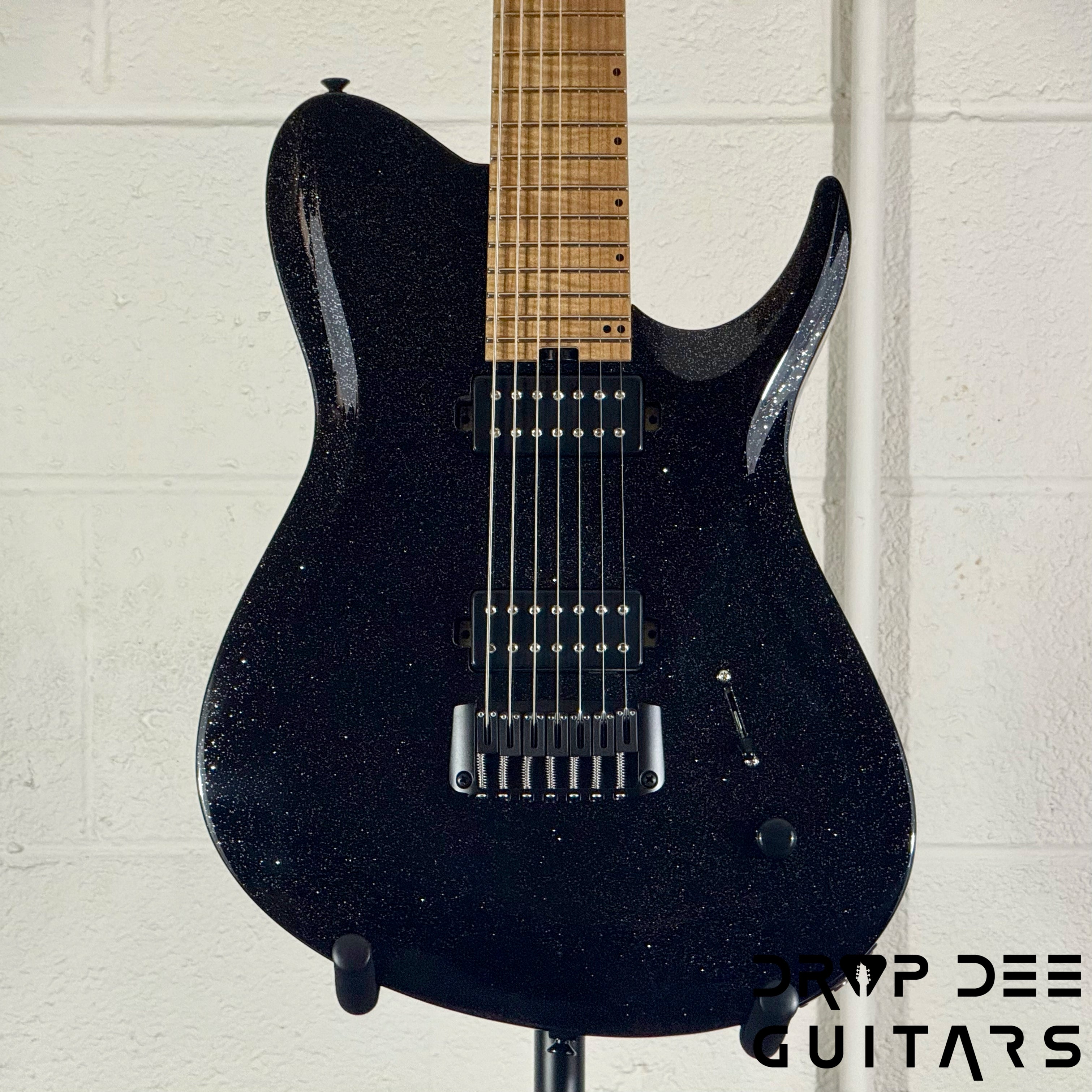 Balaguer USA Series Seraph Modern 7 Baritone 7-String Electric Guitar w/ Case (1024) - Gloss Metallic Black