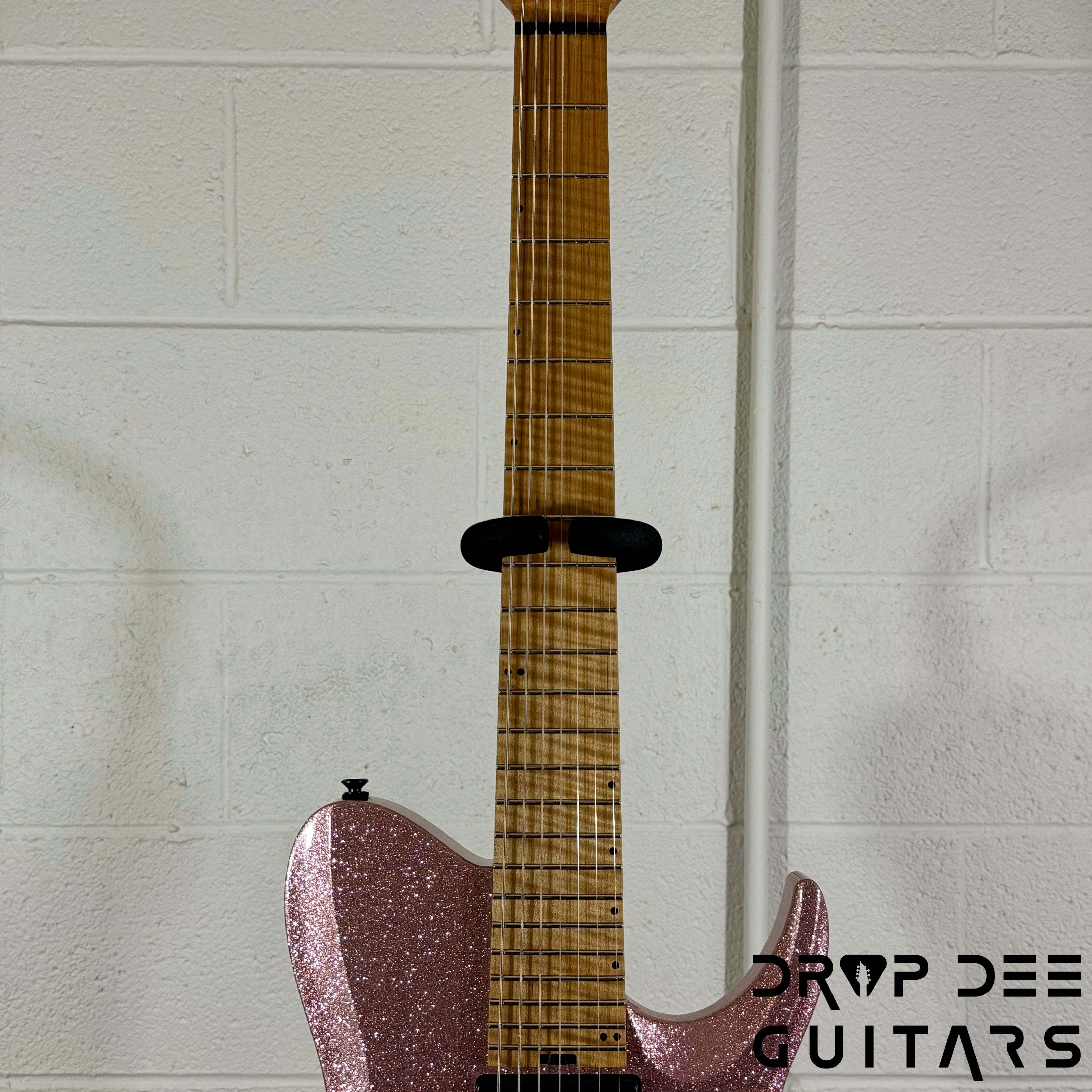 Balaguer USA Series Seraph Modern 7 Baritone 7-String Electric Guitar w/ Case (824) - Gloss Metallic Rose Gold