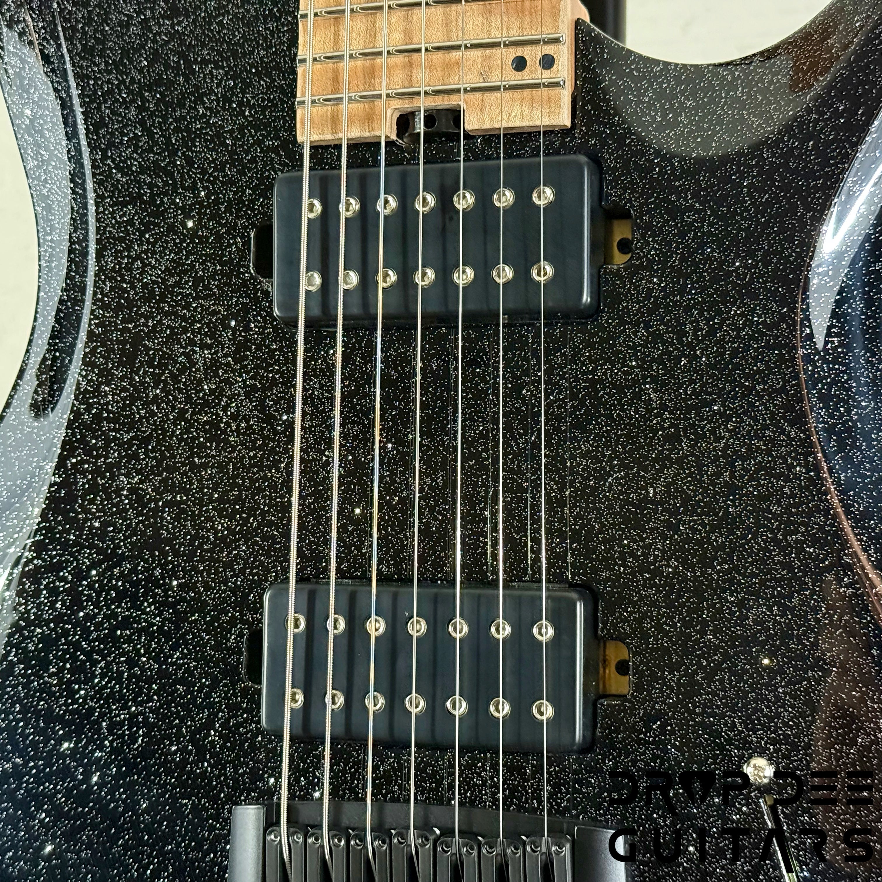 Balaguer USA Series Seraph Modern 7 Baritone 7-String Electric Guitar w/ Case (924) - Gloss Metallic Black