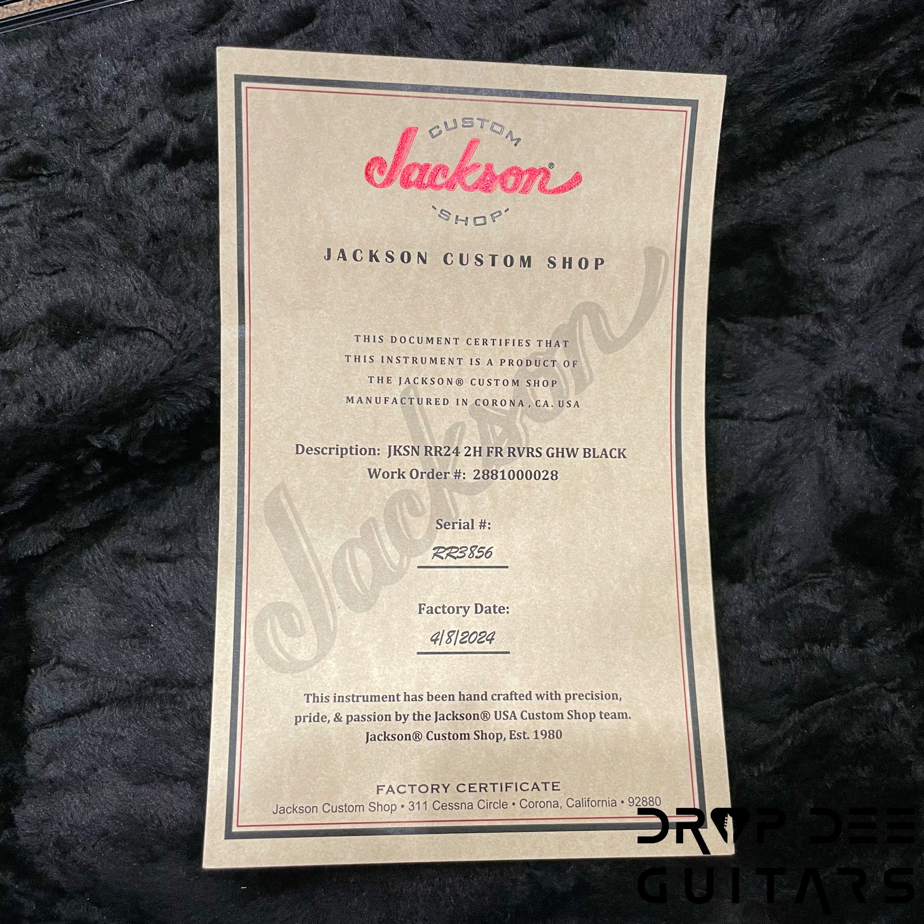 Jackson Custom Shop Randy Rhoads Electric Guitar w/ Case (3856)