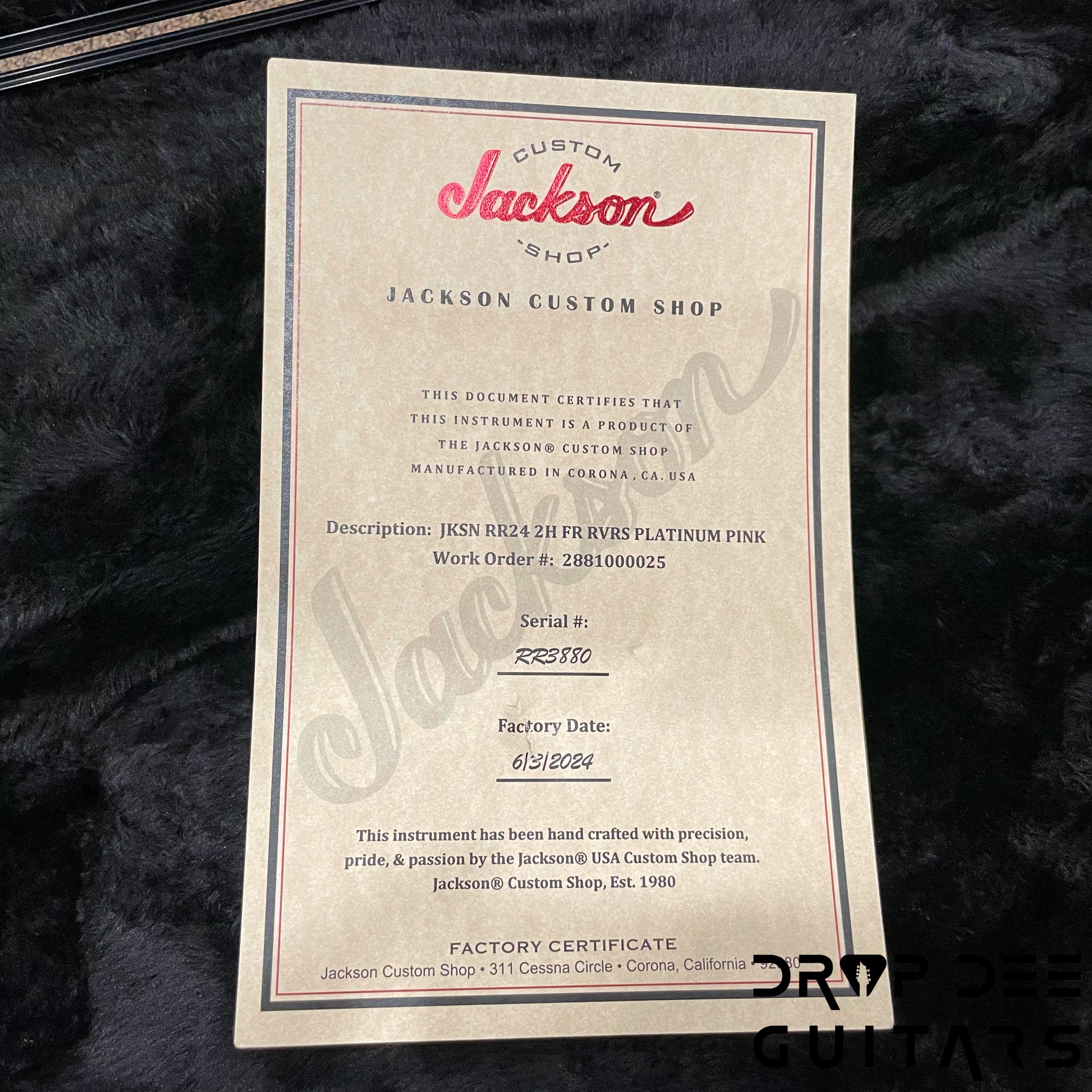 Jackson Custom Shop Randy Rhoads Electric Guitar w/ Case