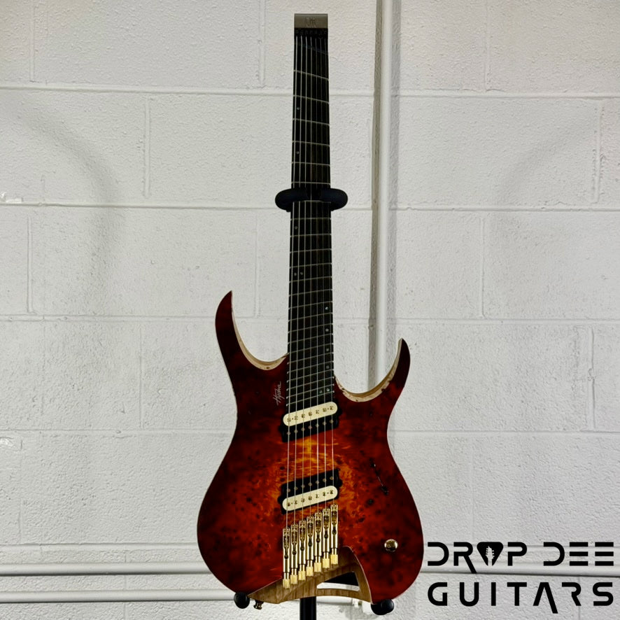 Mayones Hydra Elite 7 VF Multiscale Headless 7-String Electric Guitar w/ Case - Lava Burst Raw