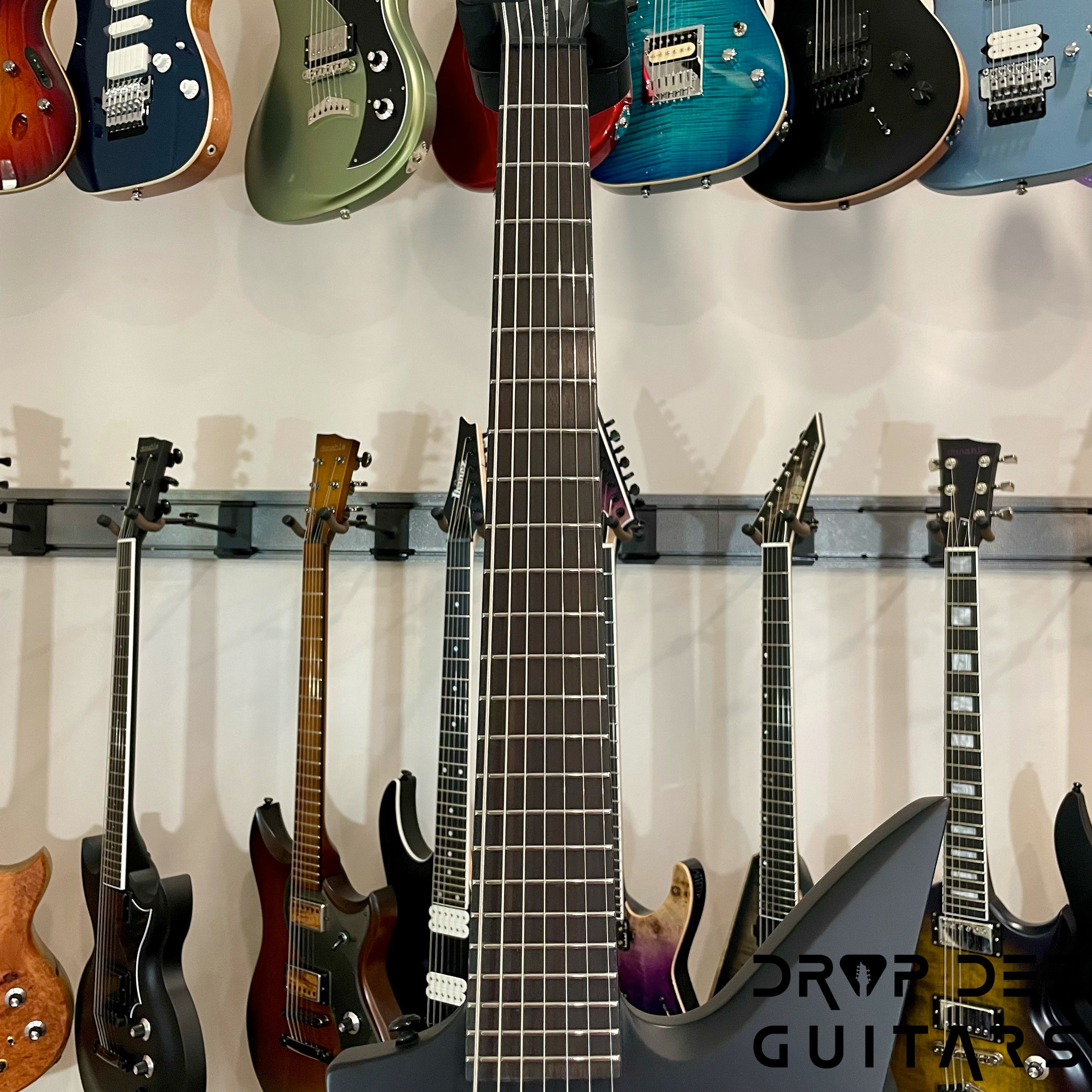 ESP LTD EX-7 Baritone Black Metal Electric Guitar