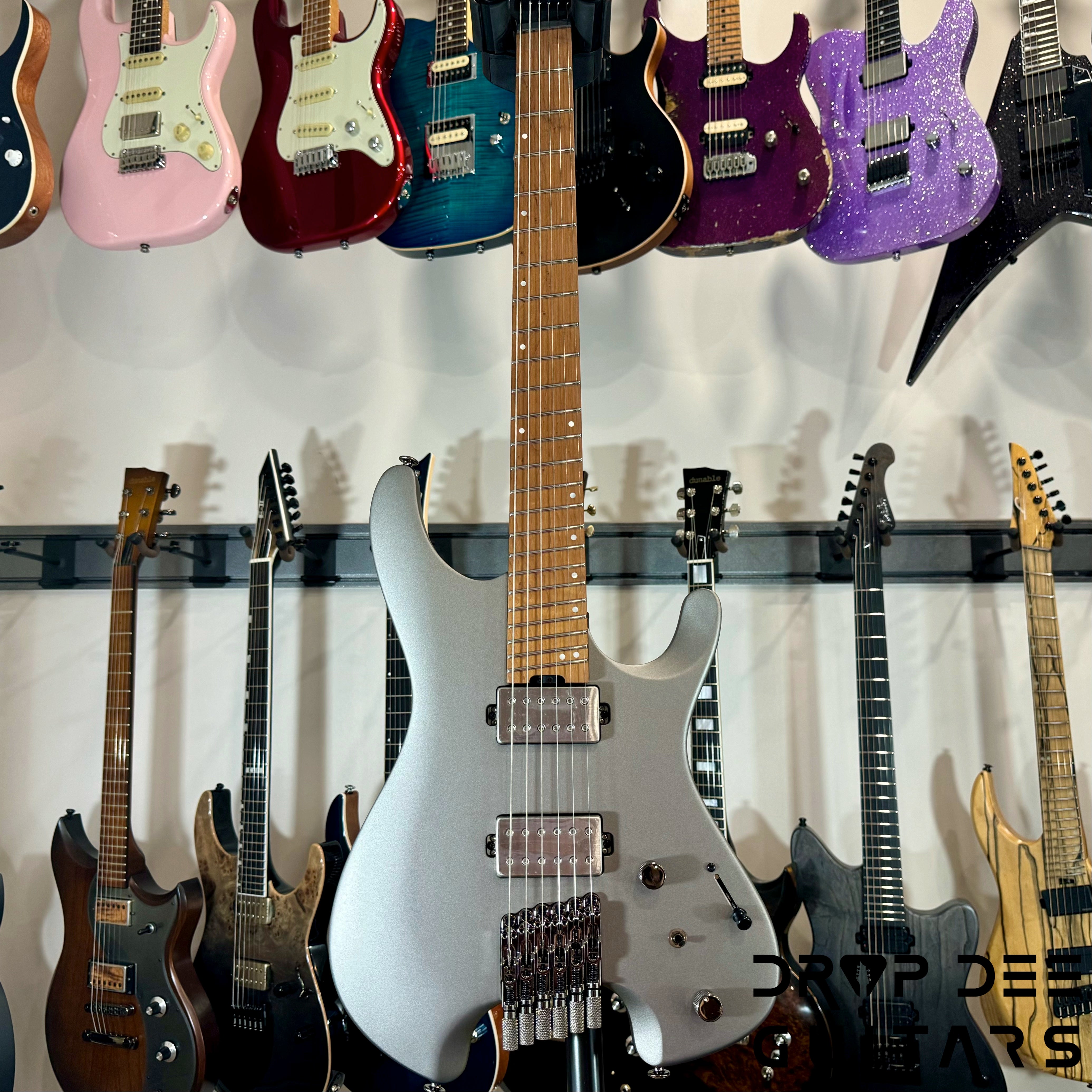 Ibanez Quest QX52 Headless Electric Guitar w/ Bag - Metallic Gray Matte