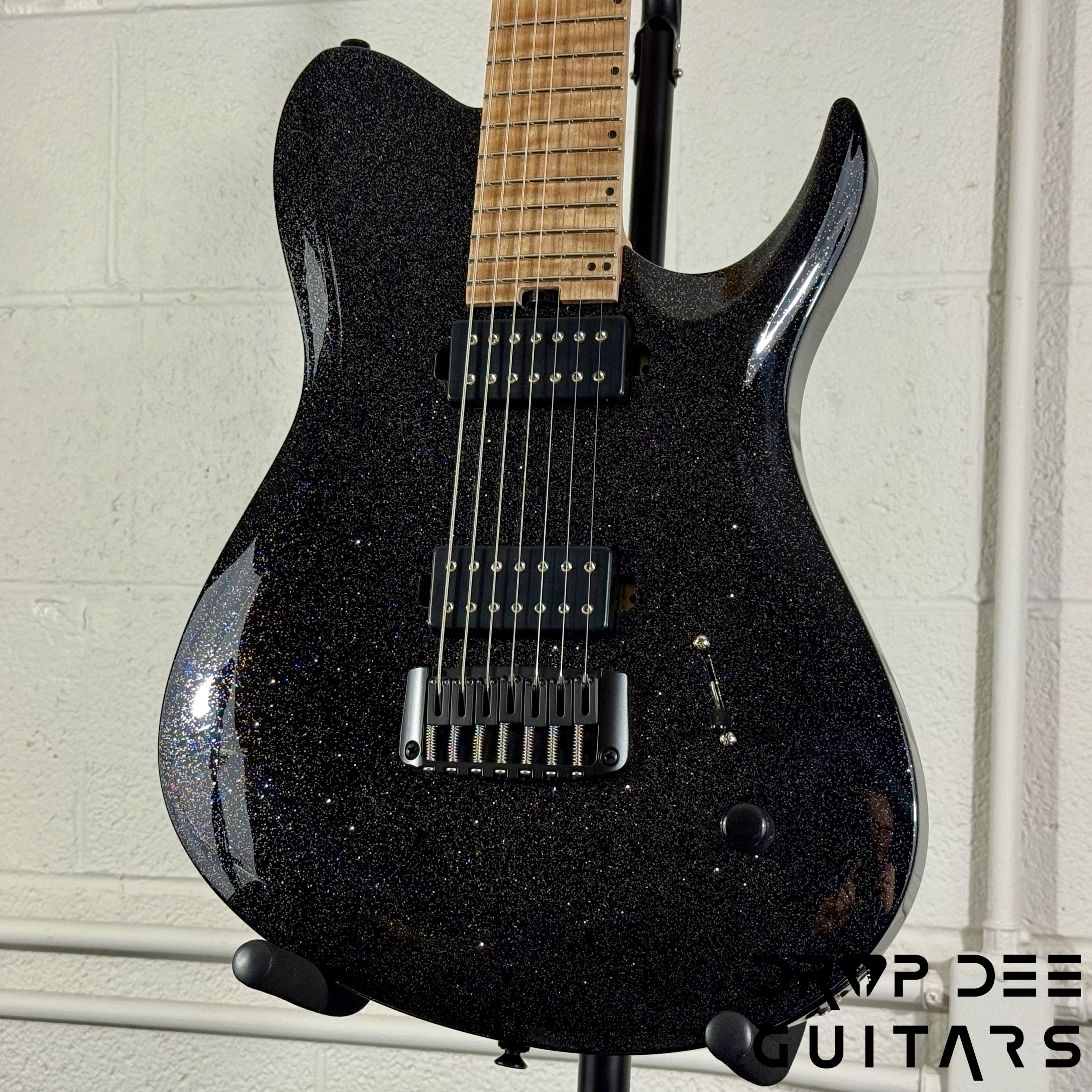 Balaguer USA Series Seraph Modern 7 Baritone 7-String Electric Guitar w/ Case (924) - Gloss Metallic Black