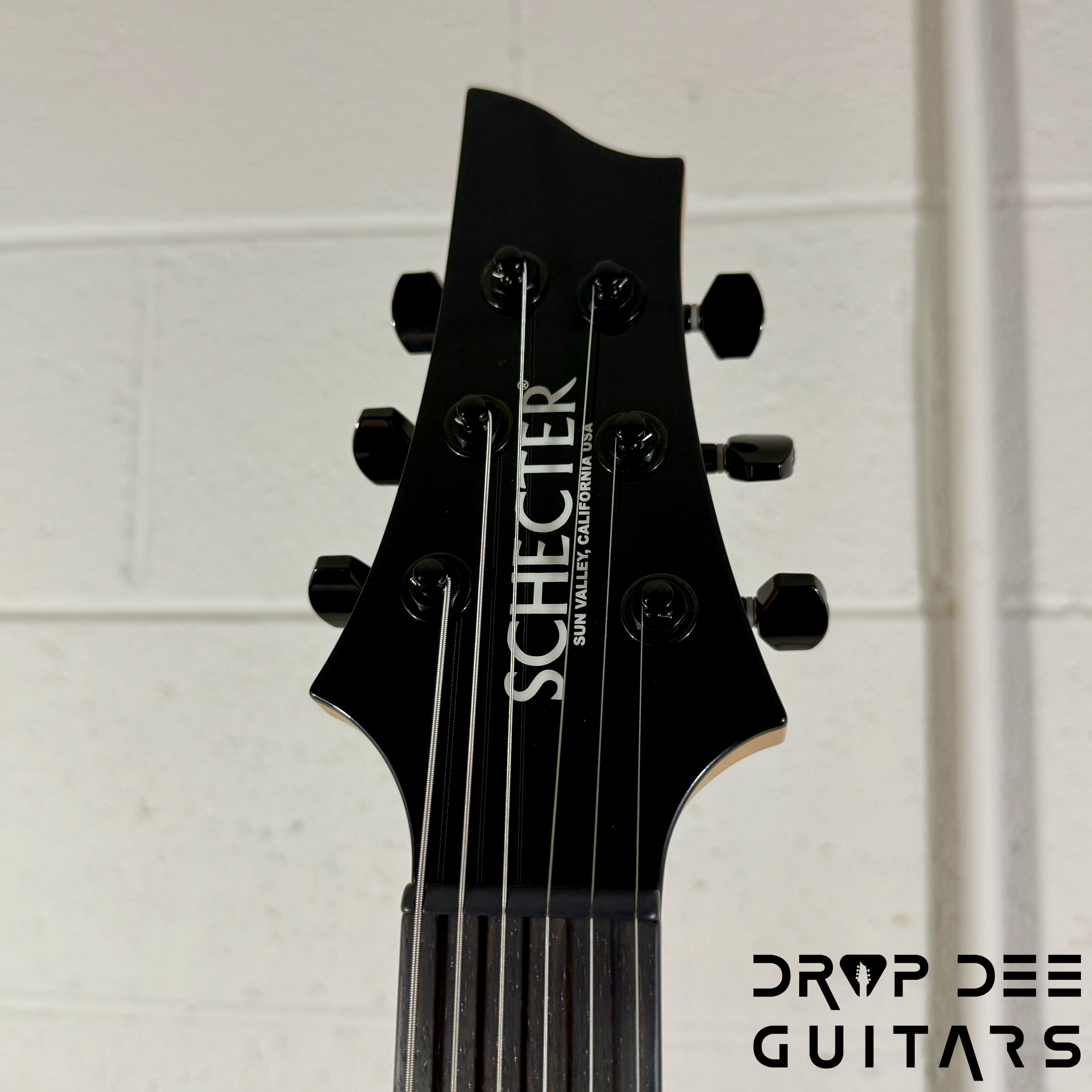 Schecter Custom Shop Sunset Extreme 6 Electric Guitar w/ Case - Black & White Swirl w/ Orange Burst