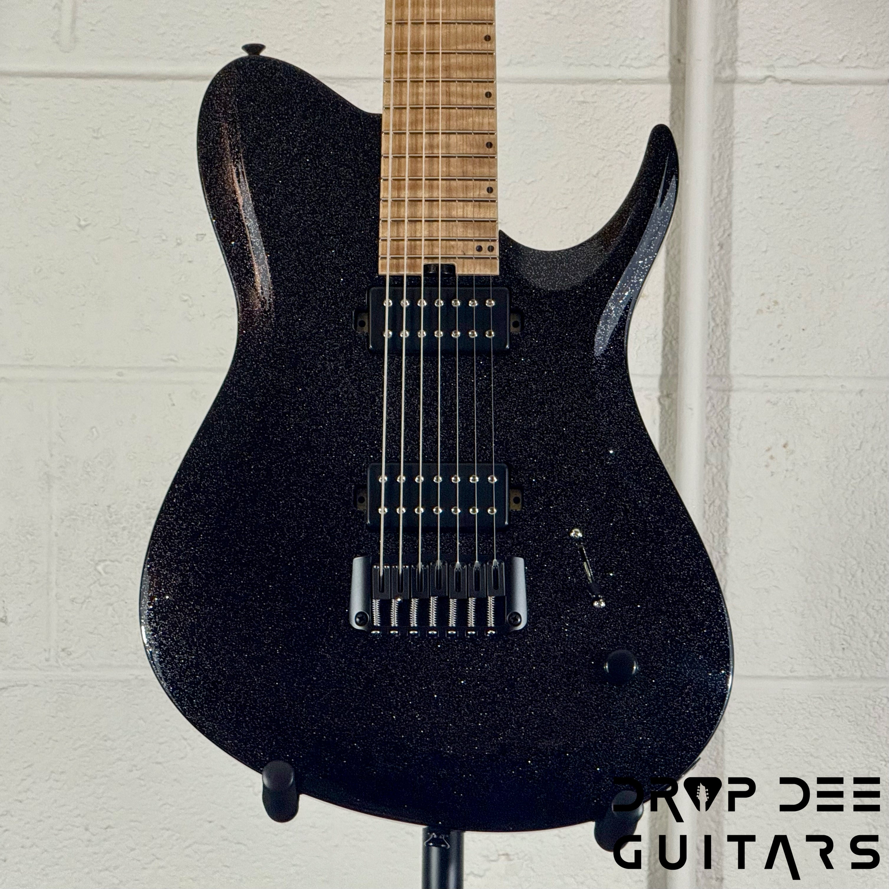 Balaguer USA Series Seraph Modern 7 Baritone 7-String Electric Guitar w/ Case (924) - Gloss Metallic Black