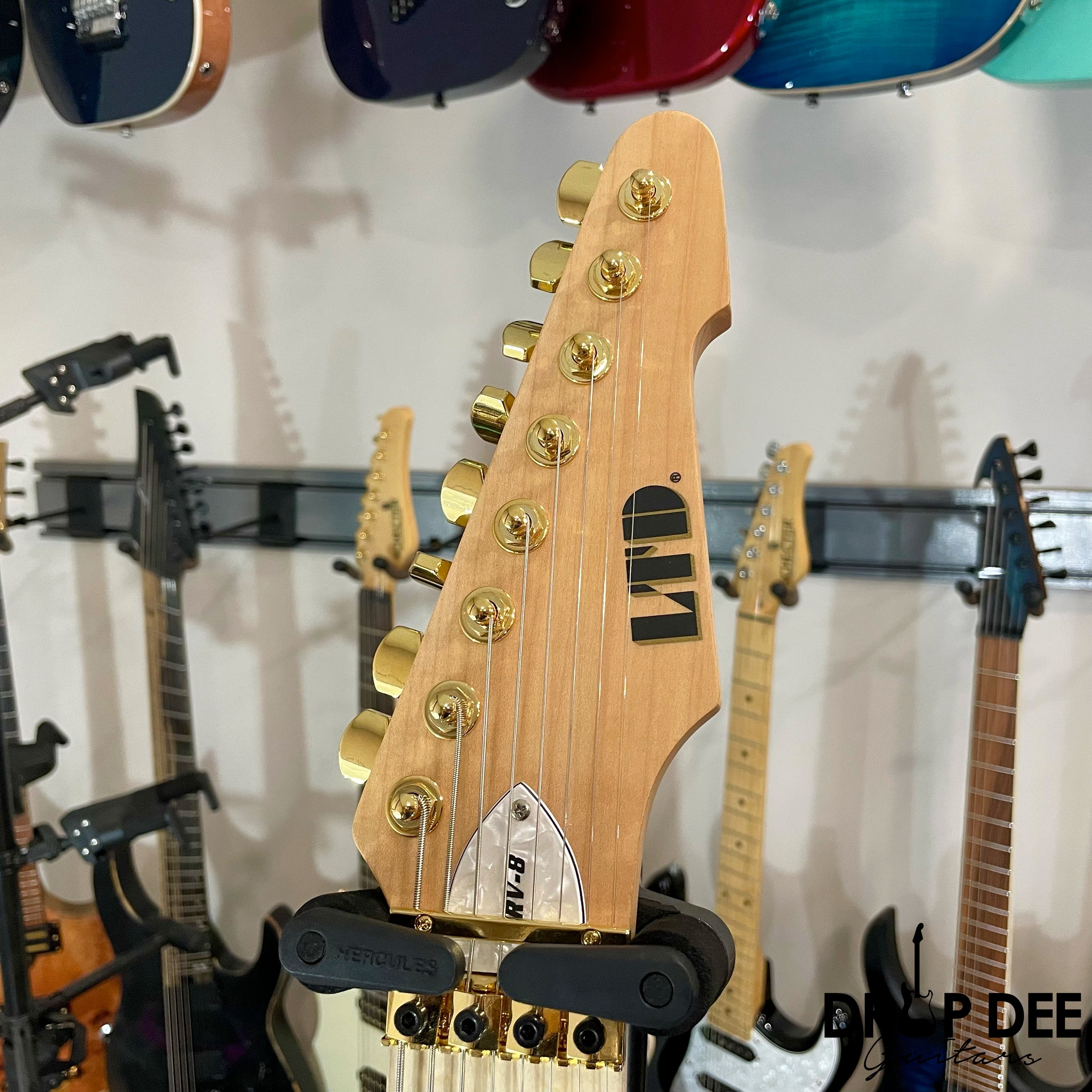 ESP LTD Javier Reyes Signature JRV-8 Baritone 8-String Electric Guitar w/ Case - Metallic Gold
