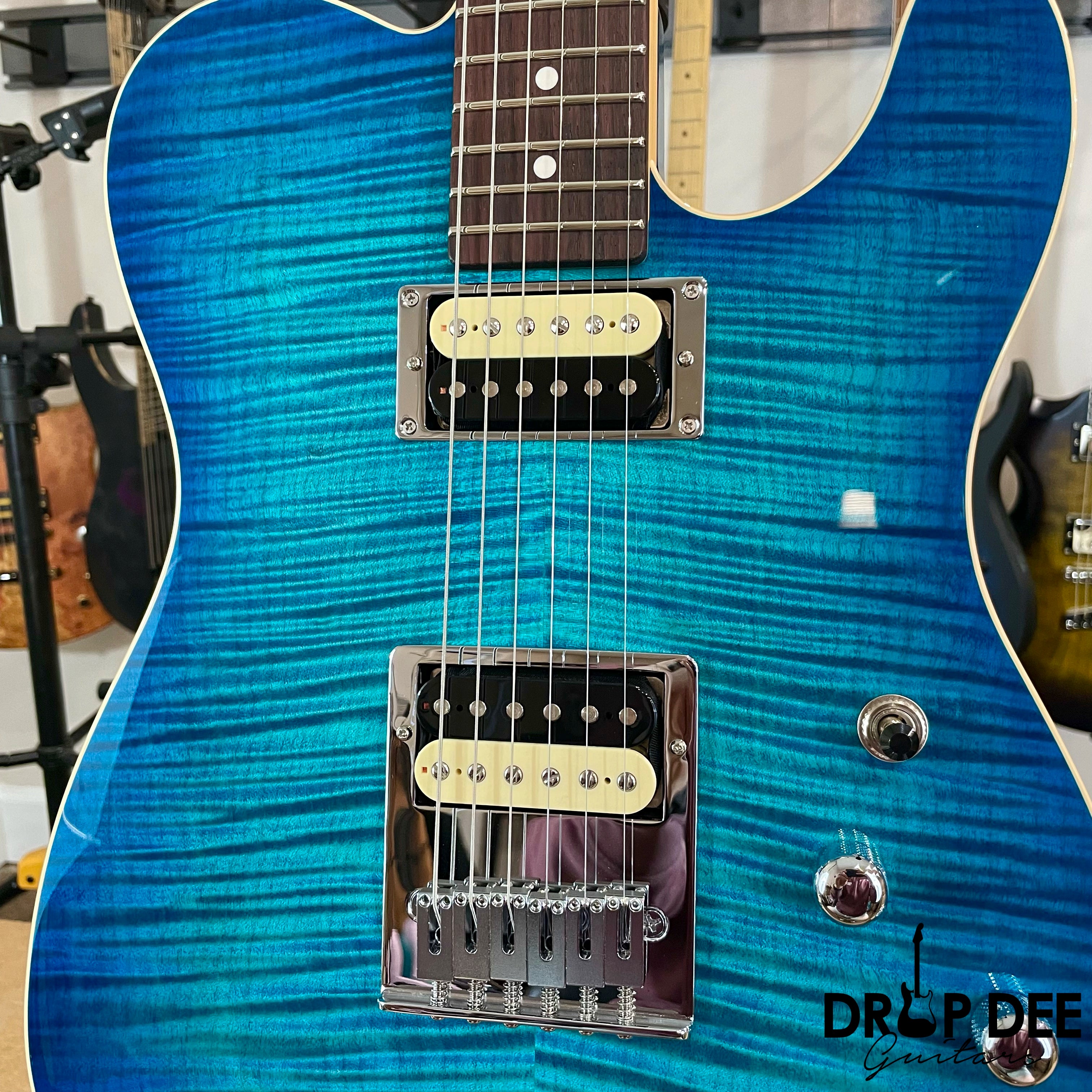 Schecter USA Custom Shop PT Custom Electric Guitar w/ Case - Trans Sky Blue