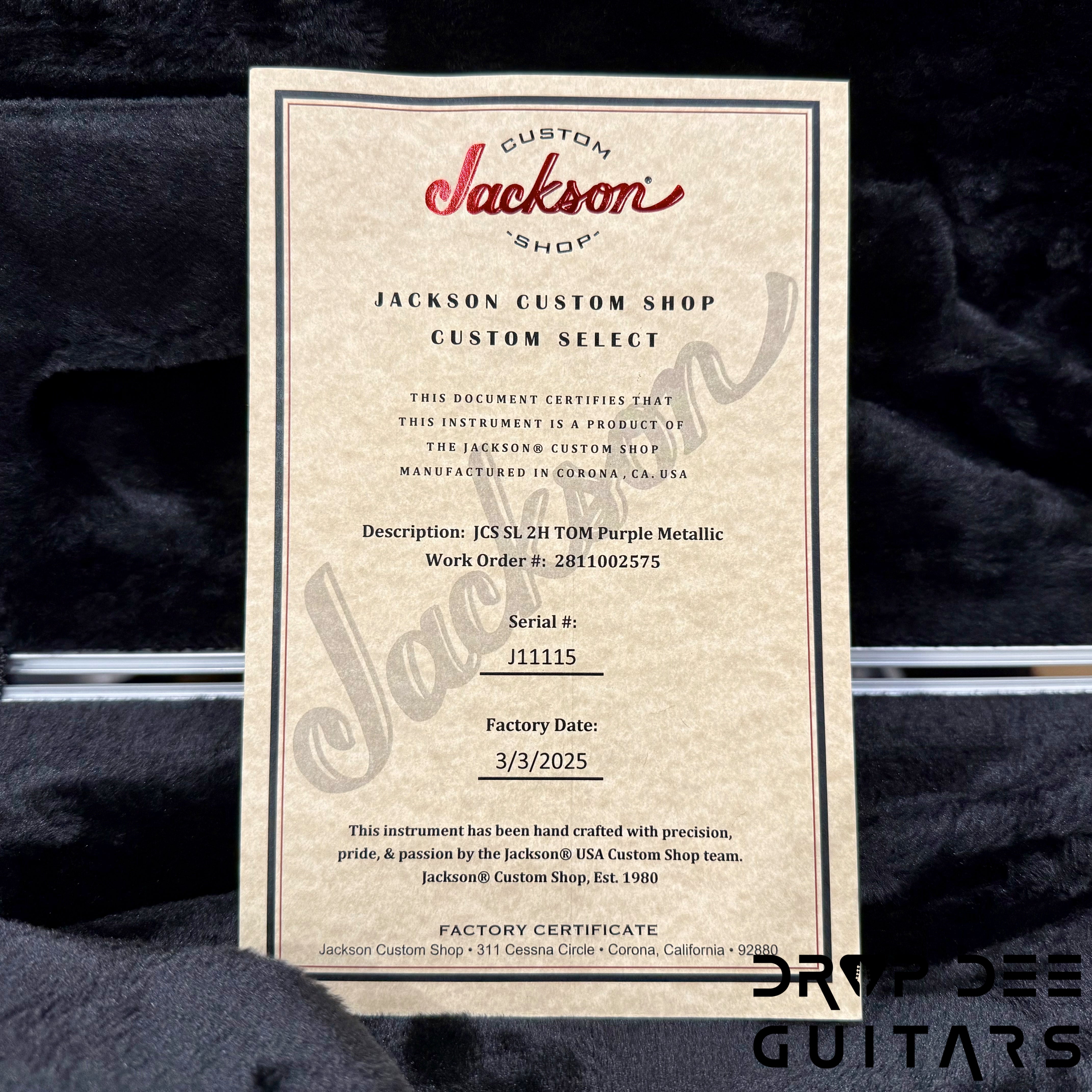 Jackson Custom Shop Soloist 2H TOM Electric Guitar w/ Case