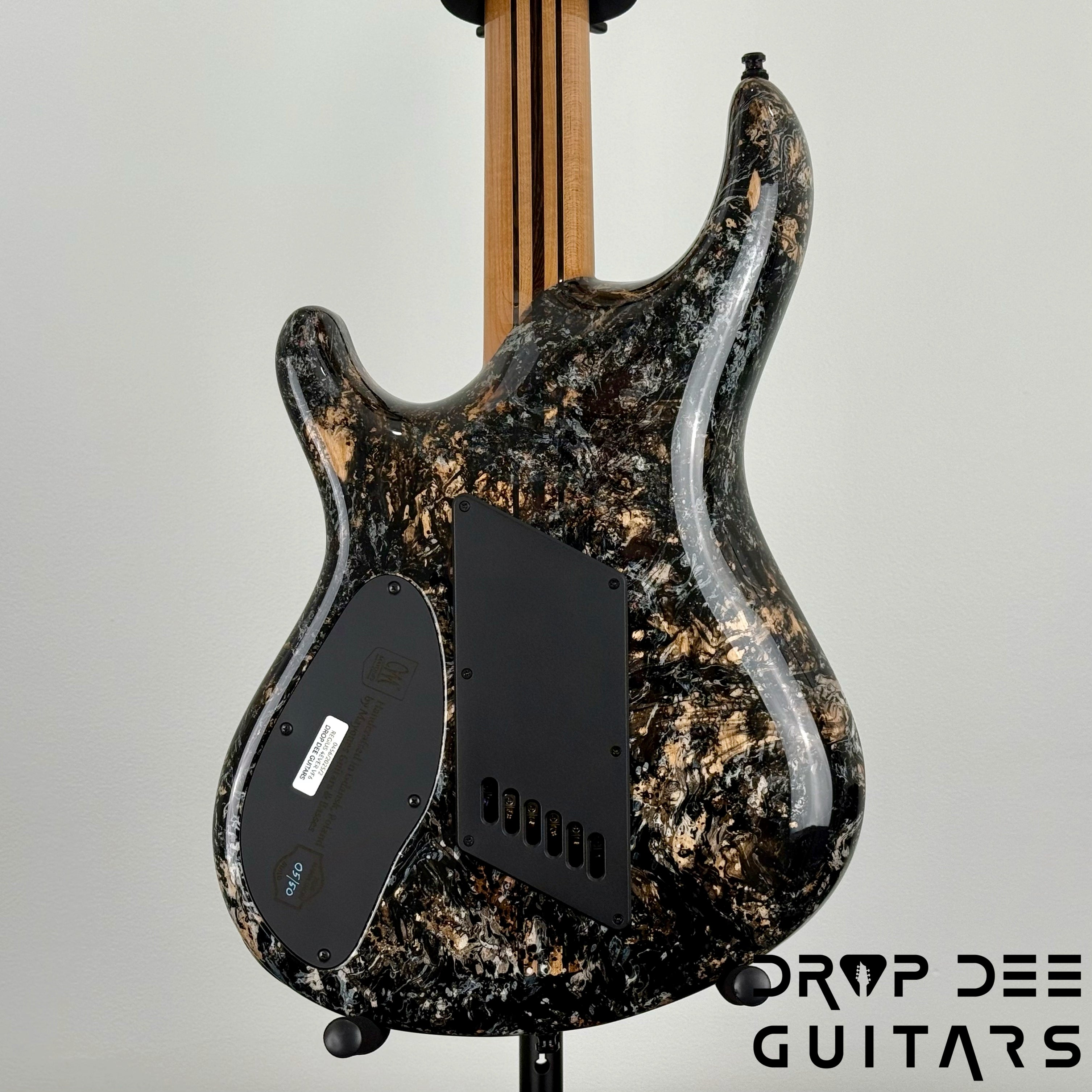 Mayones Regius 4Ever VF 6 Multiscale Evertune Electric Guitar w/ Case - Black Gold Mercury Swirl