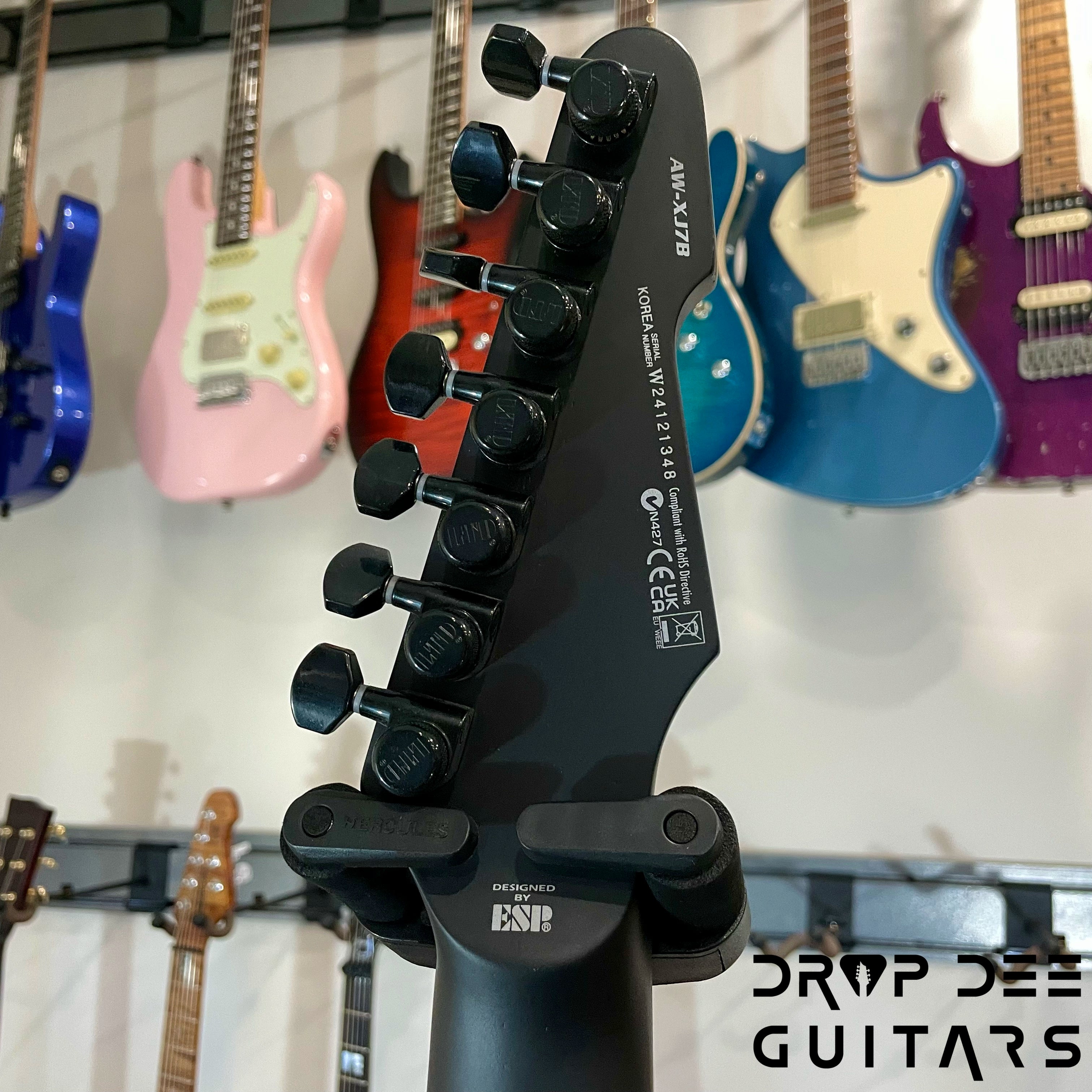 ESP LTD Alex Wade Signature AW-XJ7B Evertune Baritone 7-String Electric Guitar w/ Case (1348)