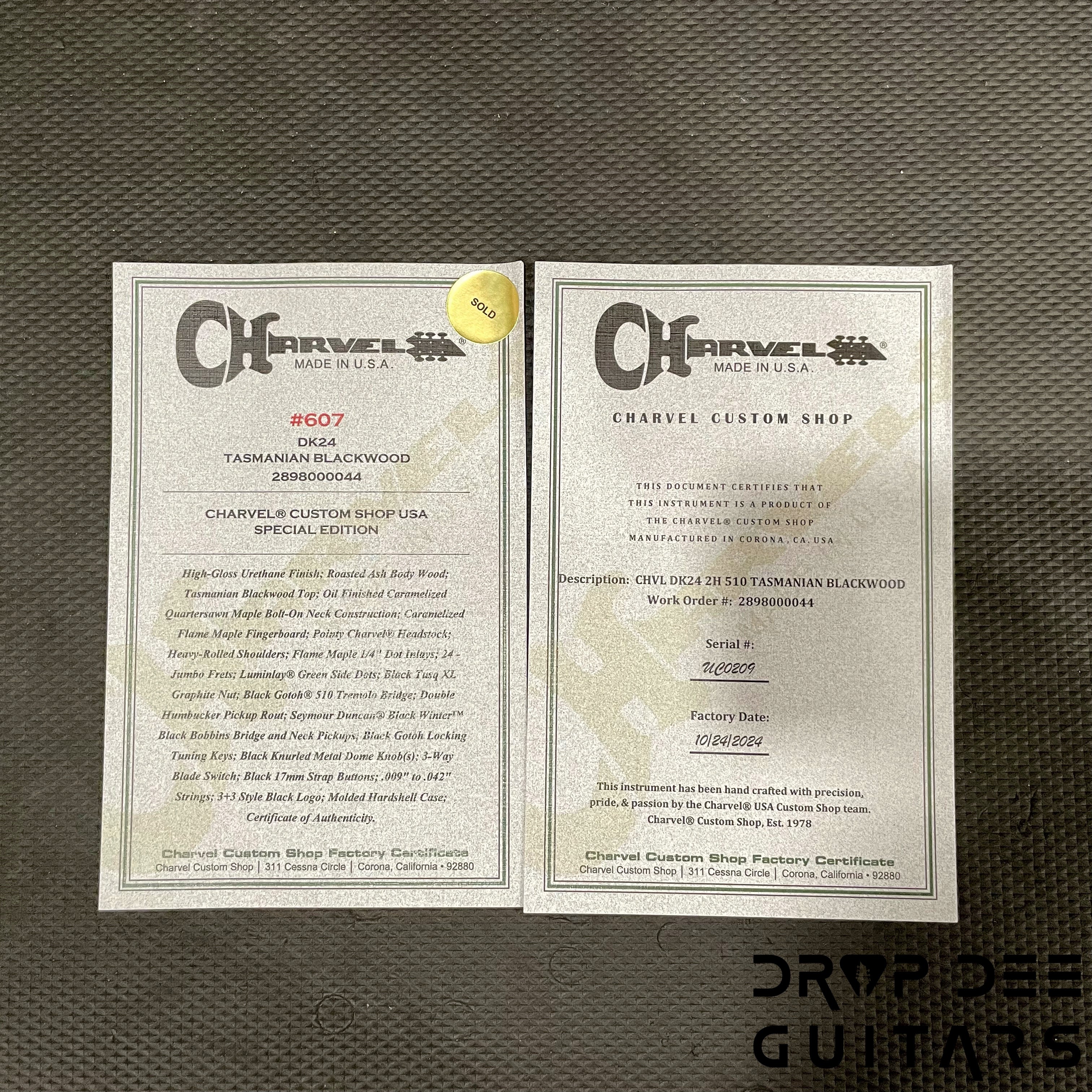 Charvel USA Custom Shop Special Edition DK24 Electric Guitar w/ Case - Natural