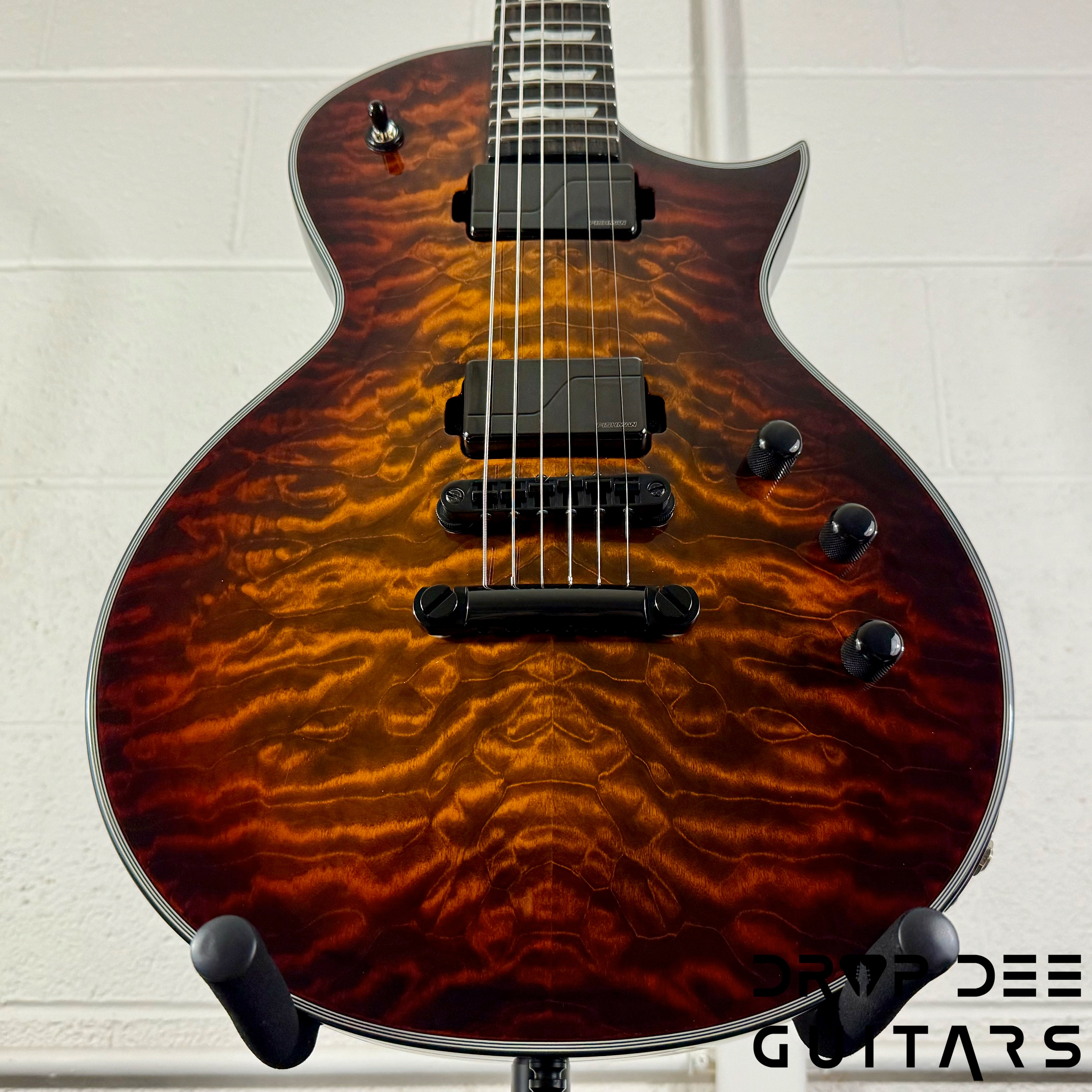 ESP E-II Eclipse QM Electric Guitar/ Case - Tiger Eye Sunburst