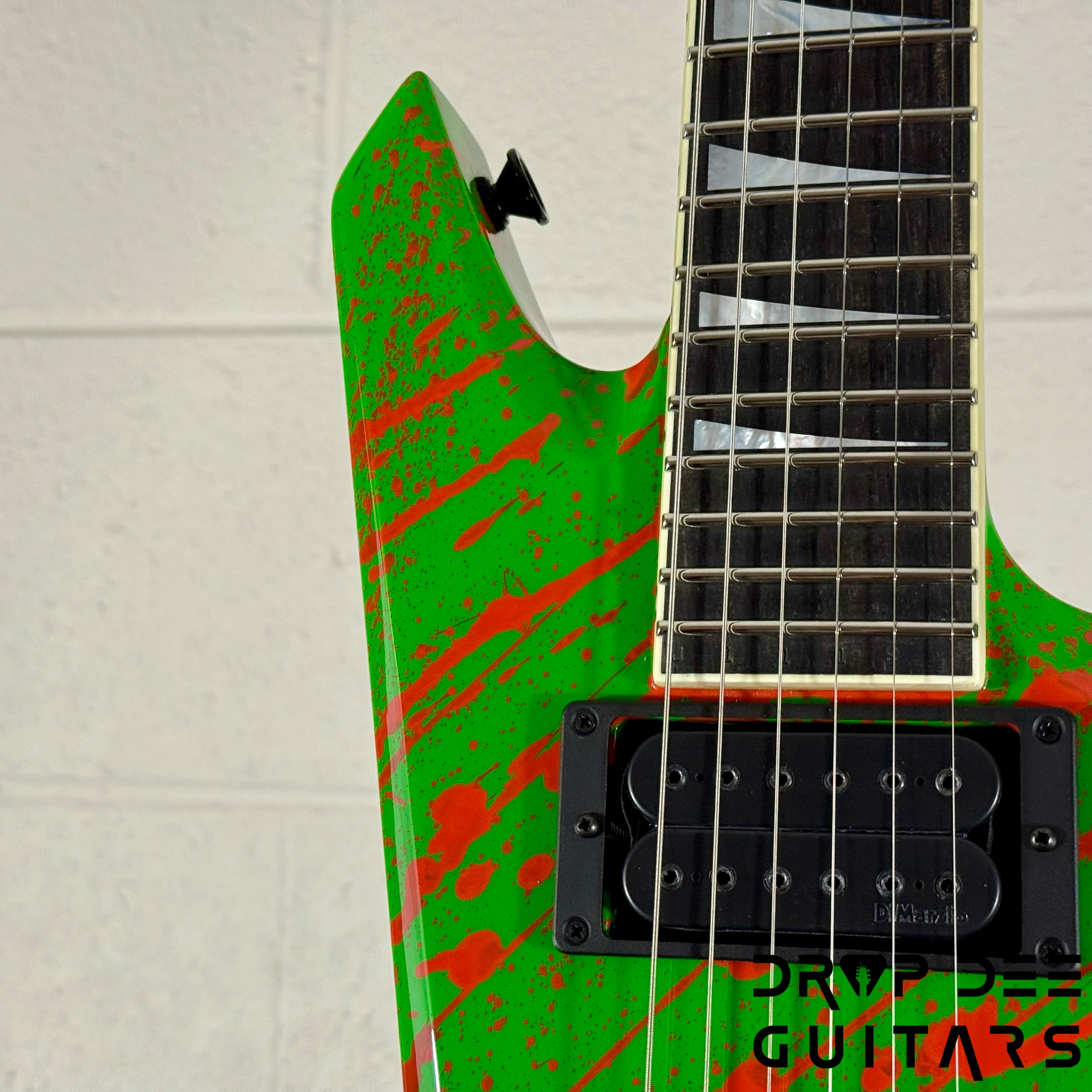 Jackson USA Custom Shop Special Edition Warrior Electric Guitar w/ Case - Slime Time Splatter