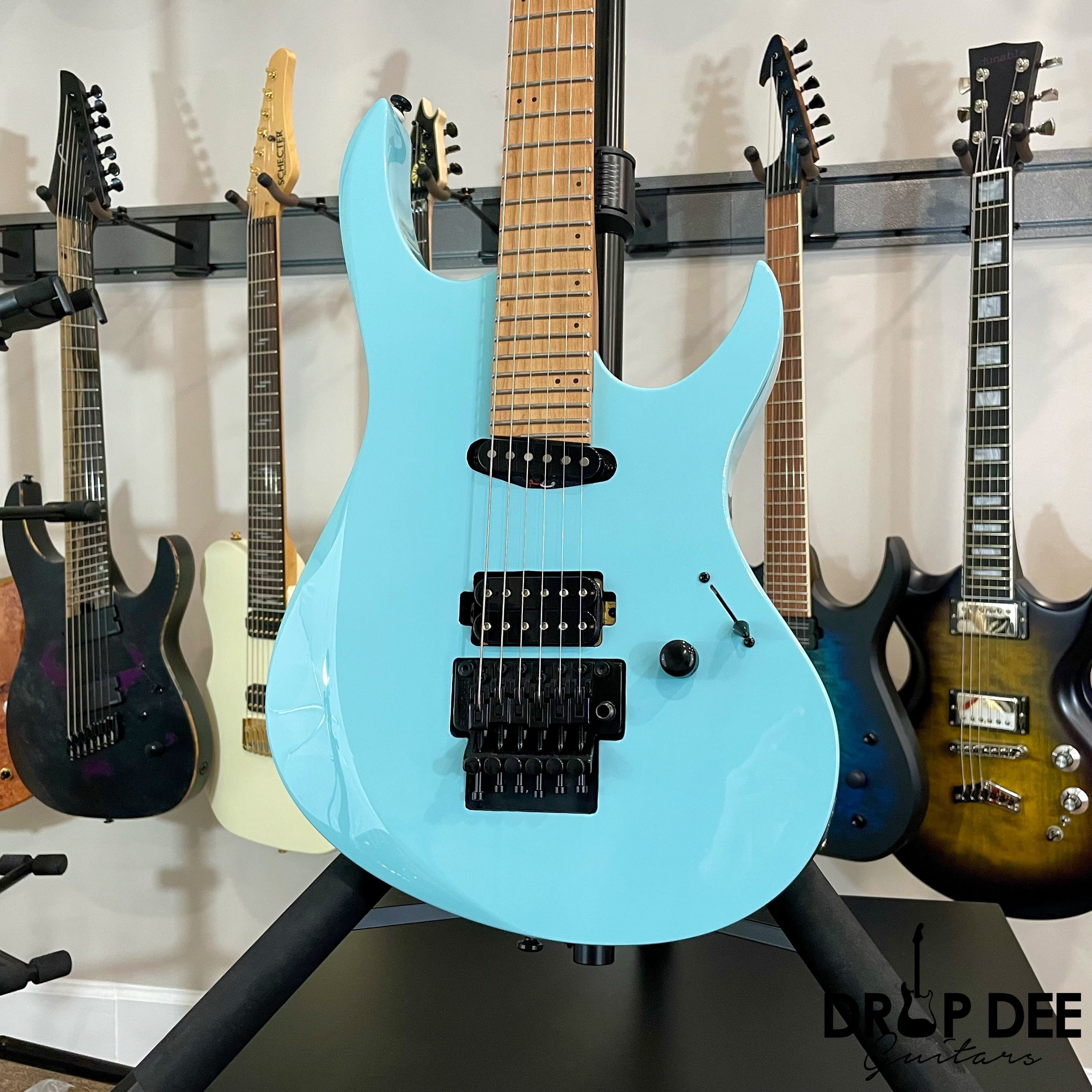Balaguer Select Series Diablo Retro 27 FR Electric Guitar w/ Bag - Gloss Solid Cerulean Blue