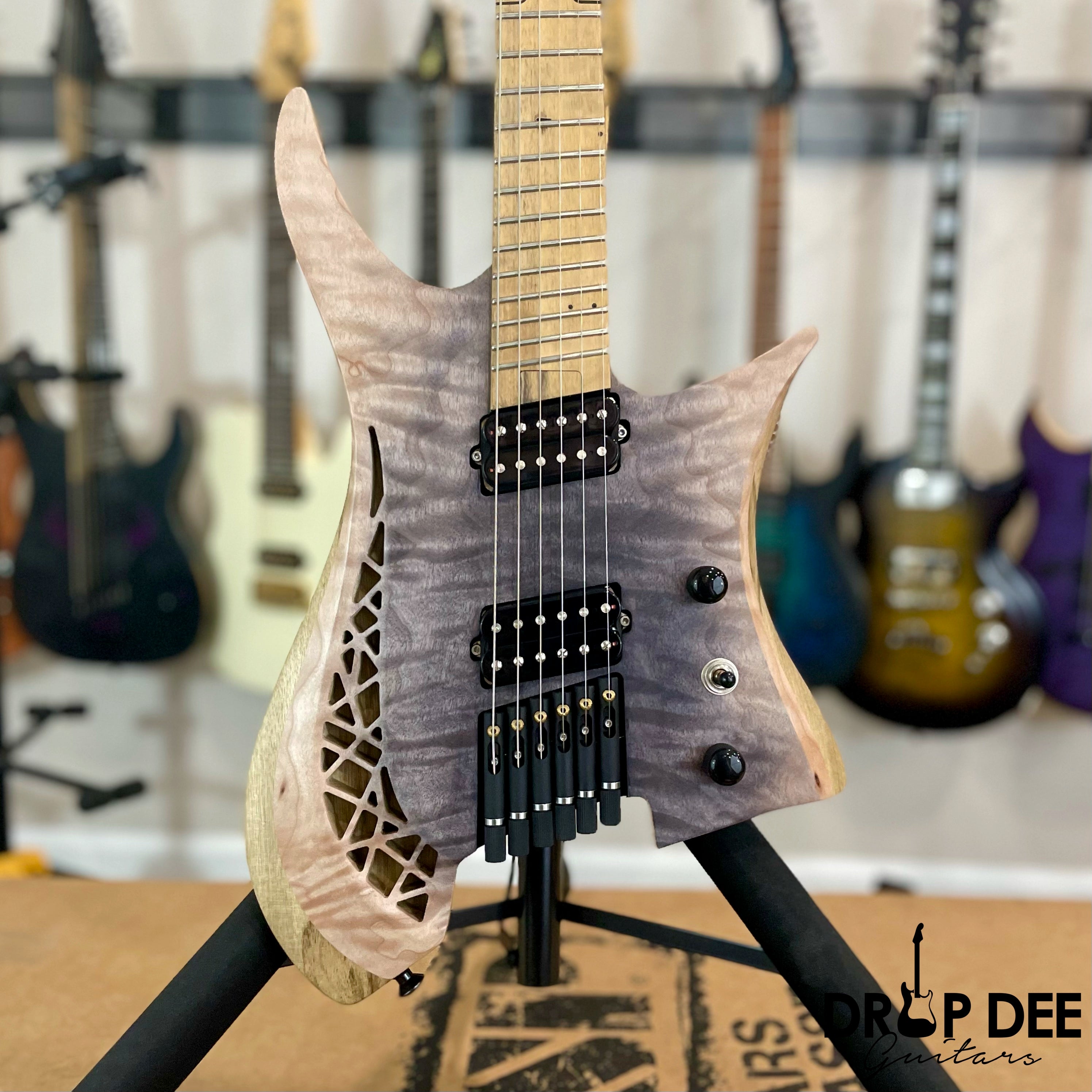 OD Guitars Minerva Headless Multi-Scale Electric Guitar w/ Case - Mid Burst