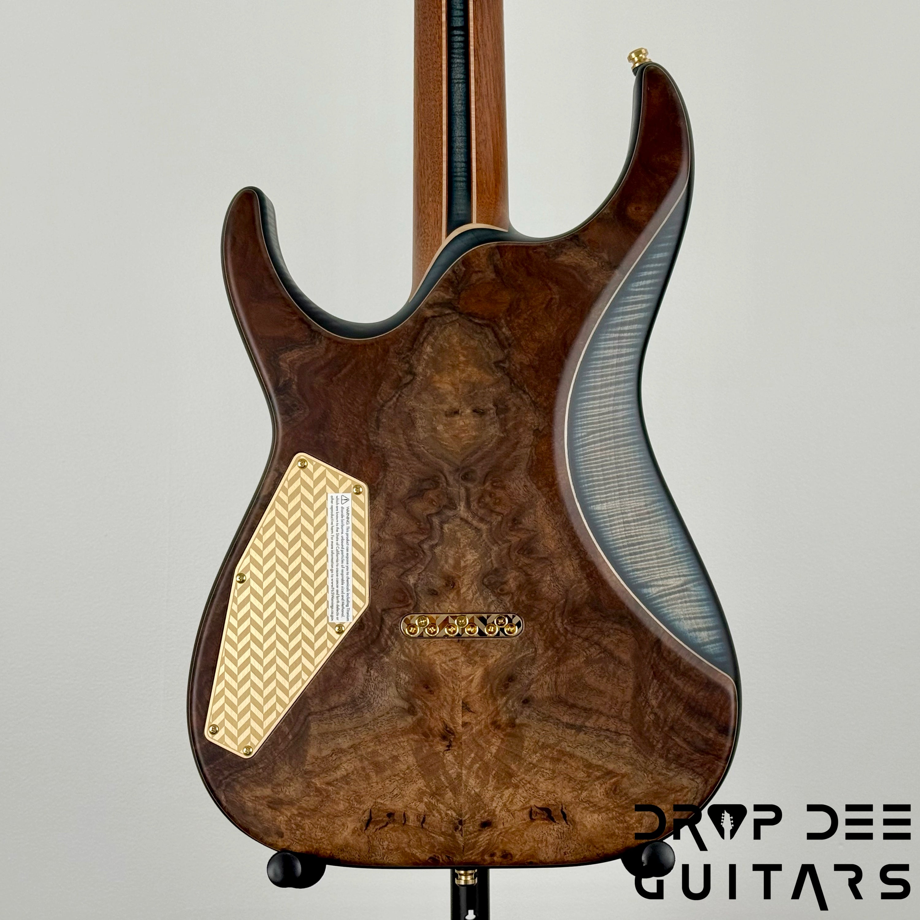 ESP Exhibition Limited M-II CTM NT Electric Guitar w/ Case - Natural w/ Dark Blue Burst