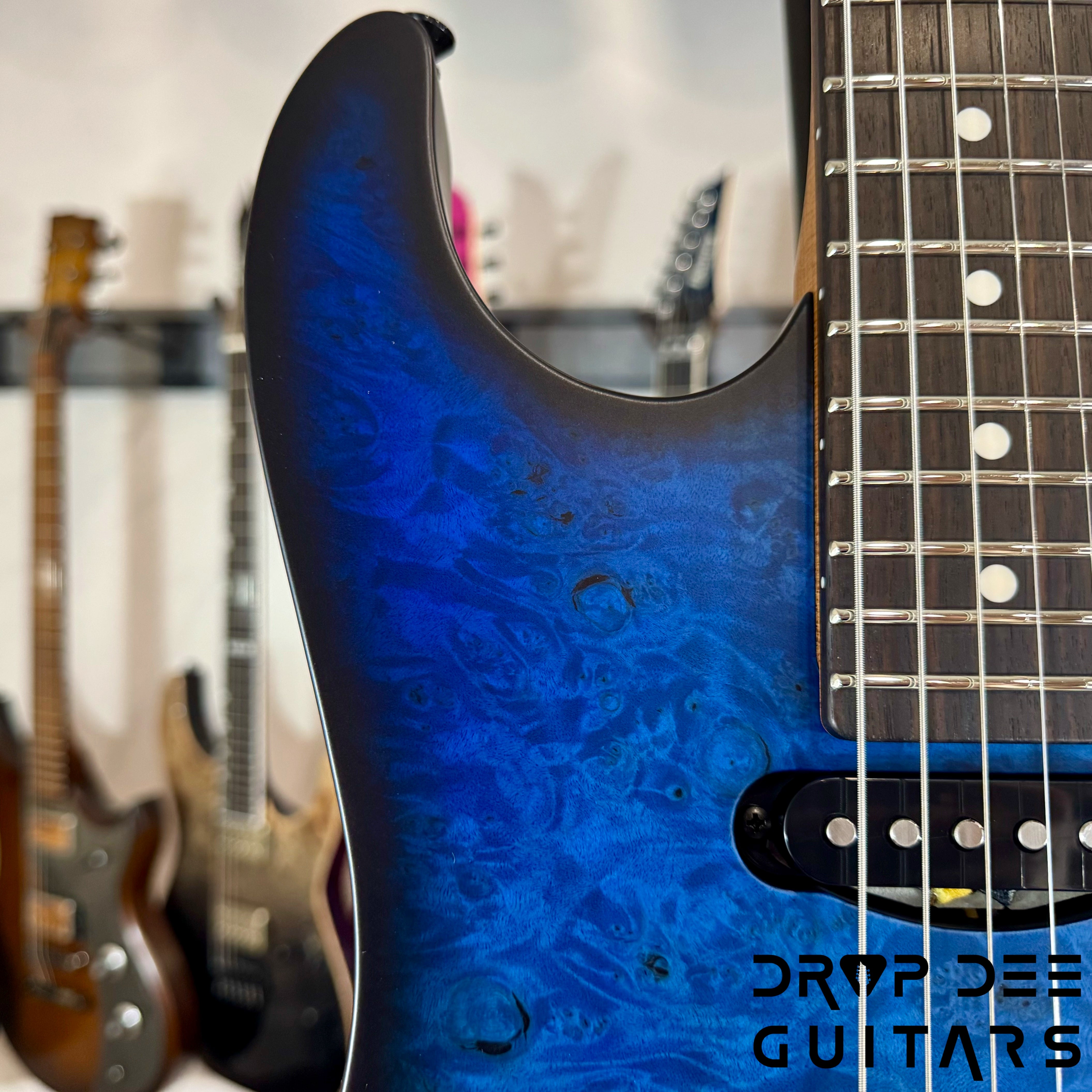 Schecter USA Custom Shop Sunset Custom-II HSS Electric Guitar w/ Case - Ocean Blue Burst Satin