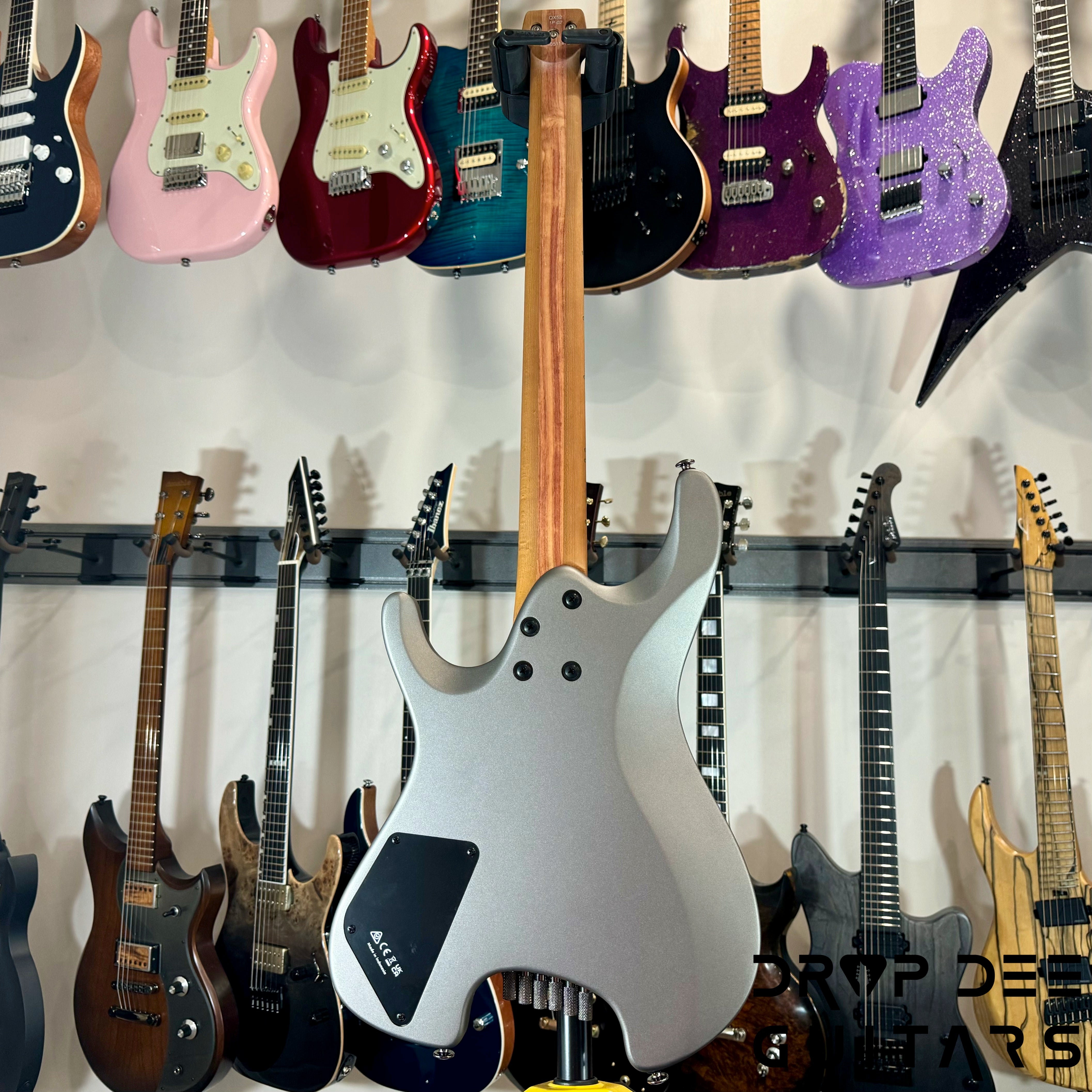 Ibanez Quest QX52 Headless Electric Guitar w/ Bag - Metallic Gray Matte