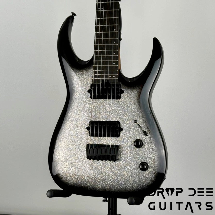 Jackson Pro Plus Series Signature Misha Mansoor Juggernaut HT7 7-String Electric Guitar w/ Bag - Silverburst Sparkle