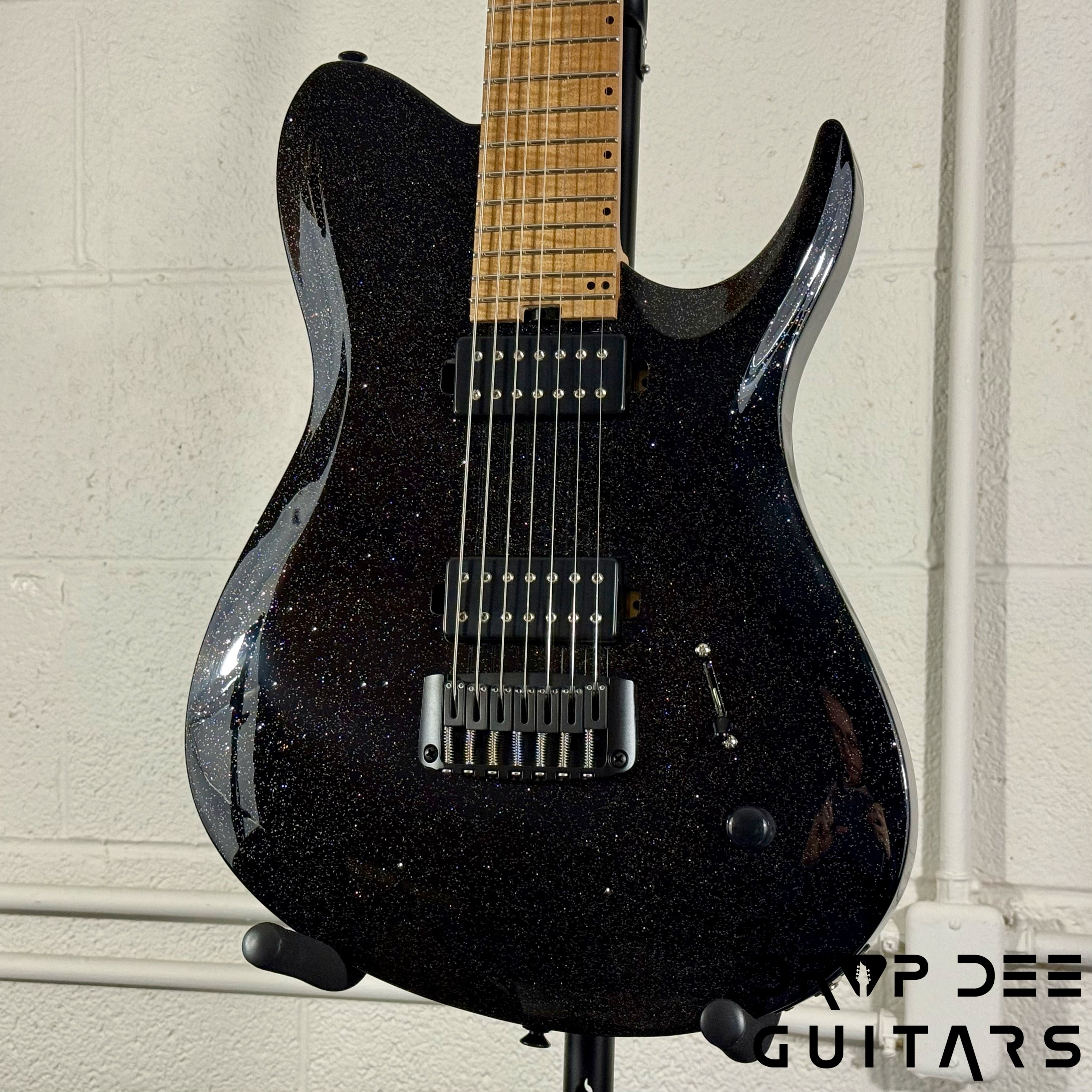 Balaguer USA Series Seraph Modern 7 Baritone 7-String Electric Guitar w/ Case (1024) - Gloss Metallic Black