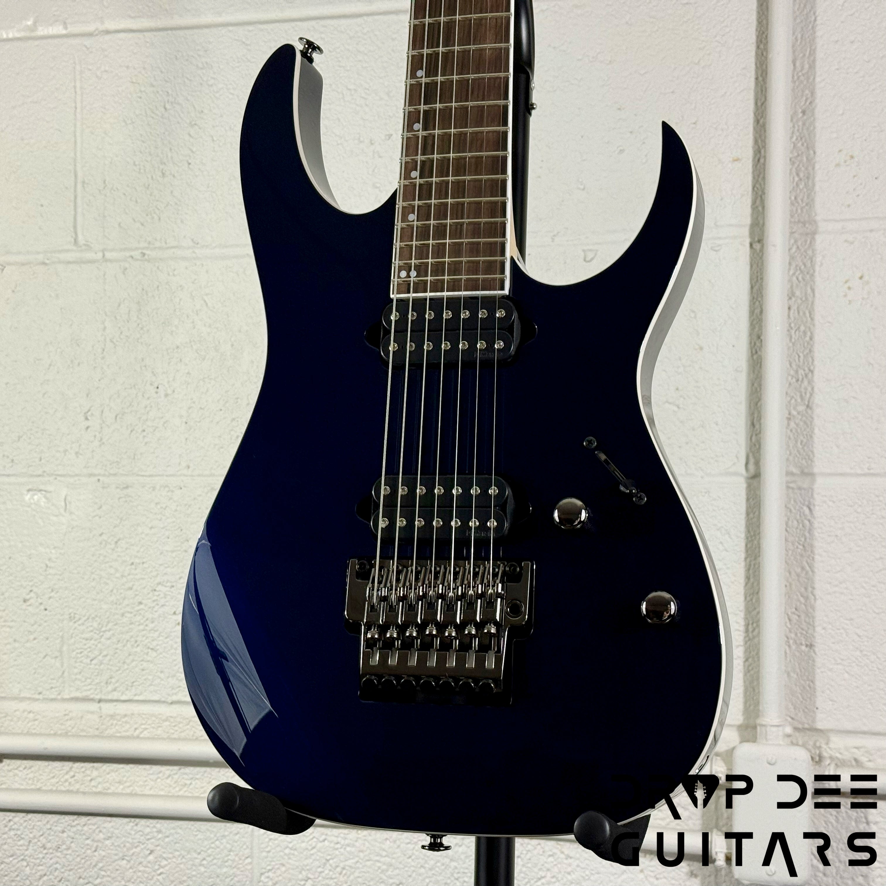 Ibanez Prestige RG2027XL Baritone 7-String Electric Guitar w/ Case - Dark Tide Blue