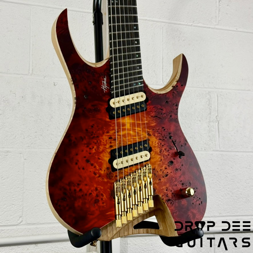 Mayones Hydra Elite 7 VF Multiscale Headless 7-String Electric Guitar w/ Case - Lava Burst Raw