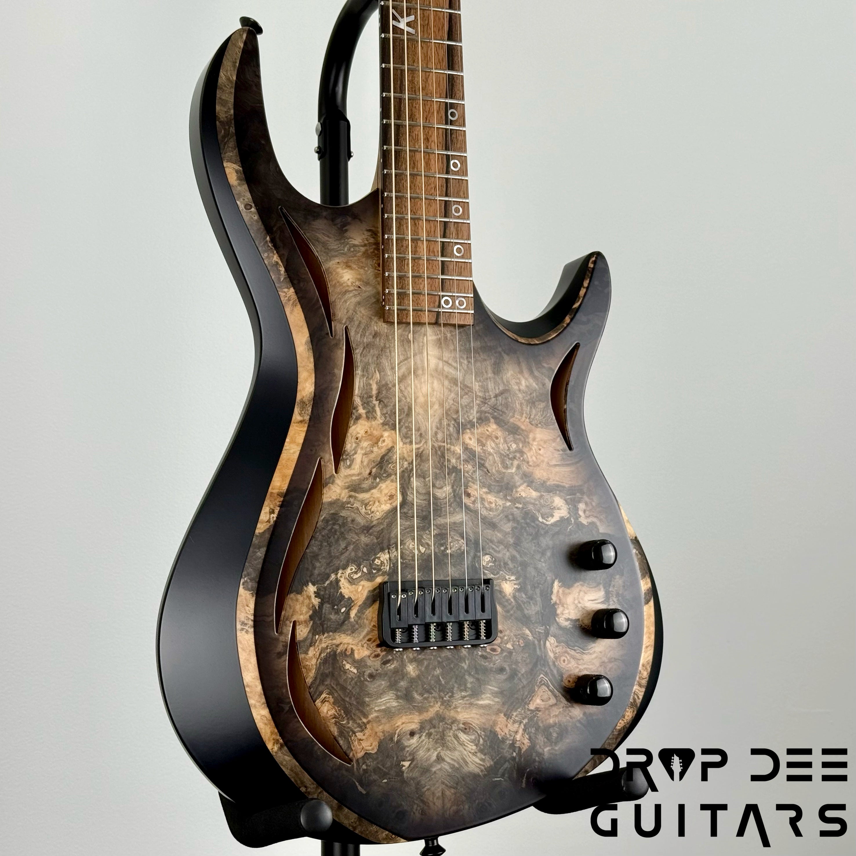 Kiesel A2 Semi-Hollow Acoustic 6 Electric Guitar w/ Soft Case - Trans Blackburst Edge