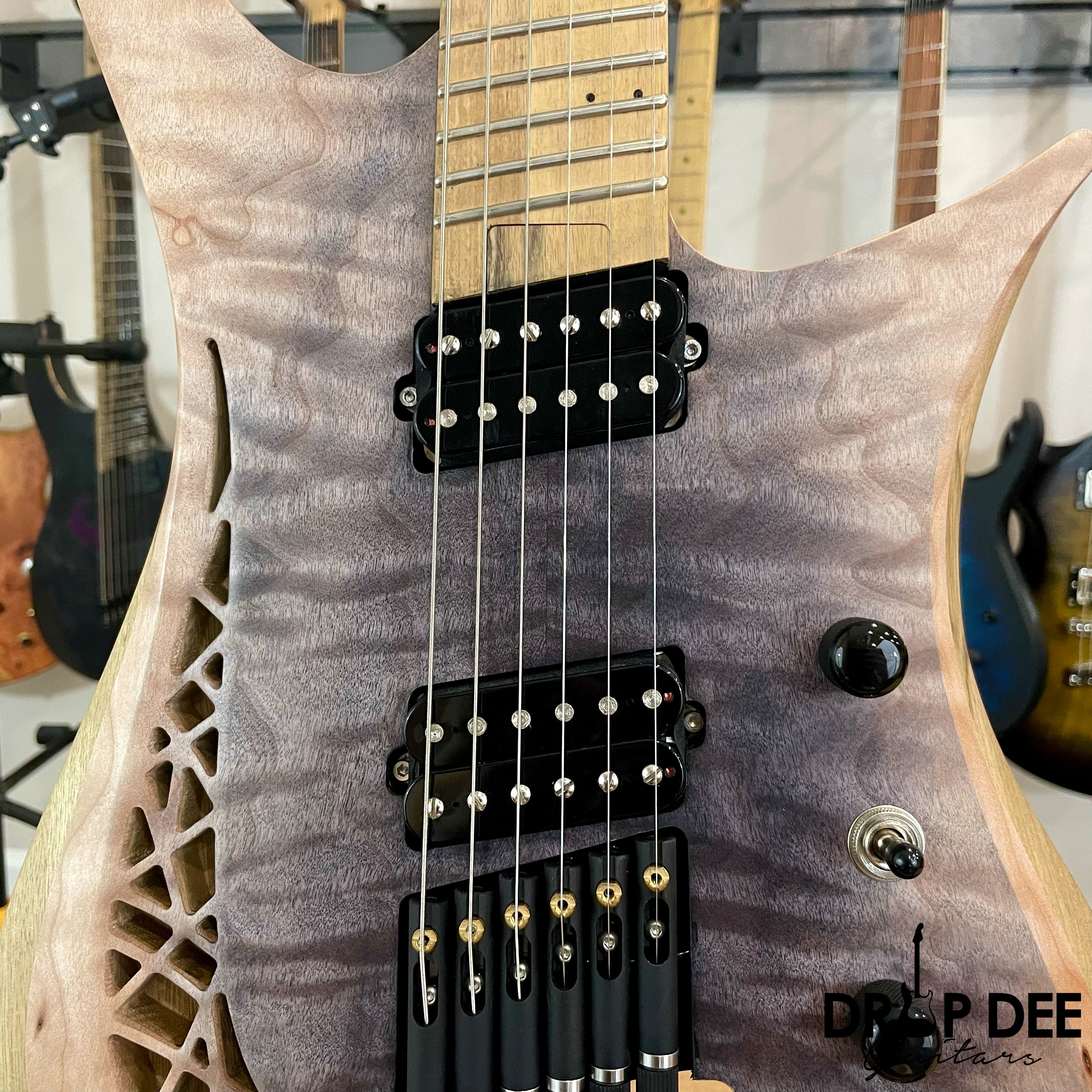 OD Guitars Minerva Headless Multi-Scale Electric Guitar w/ Case - Mid Burst