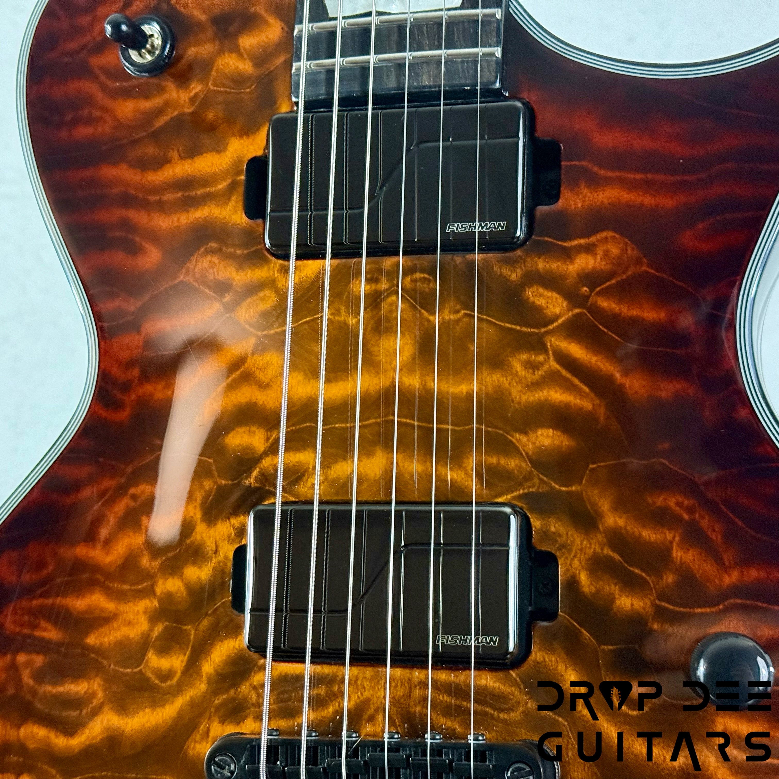 ESP E-II Eclipse QM Electric Guitar/ Case - Tiger Eye Sunburst