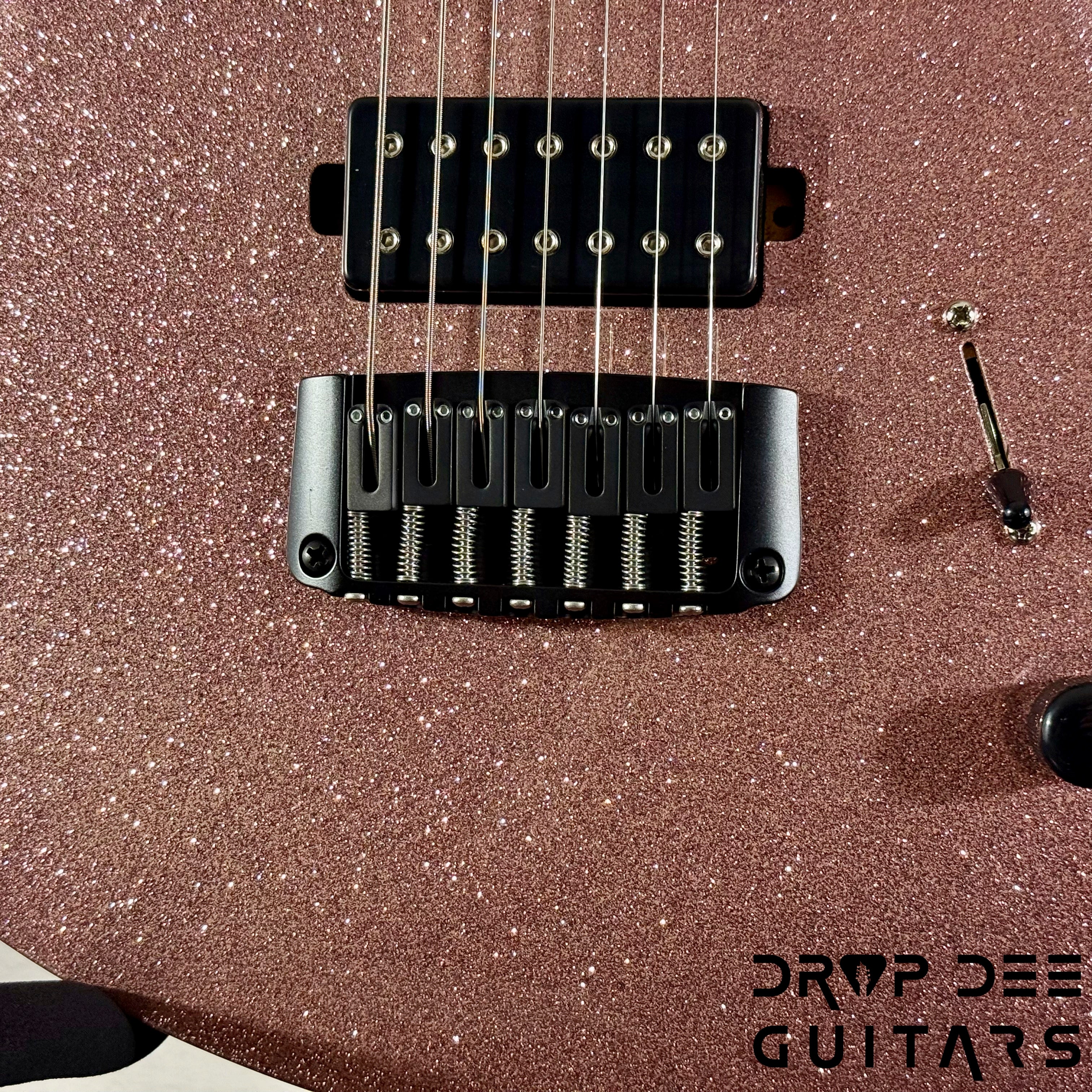 Balaguer USA Series Seraph Modern 7 Baritone 7-String Electric Guitar w/ Case (724) - Gloss Metallic Rose Gold