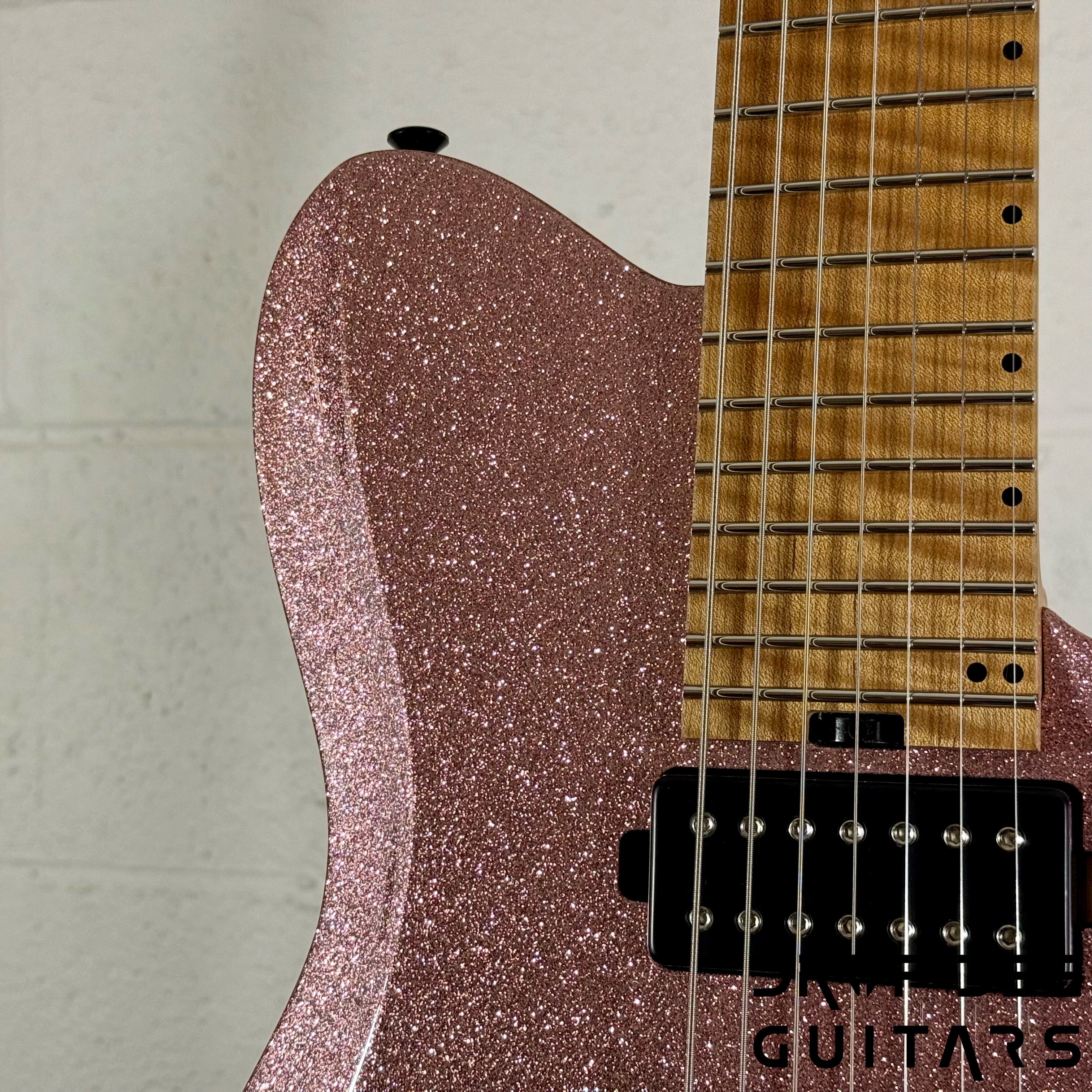 Balaguer USA Series Seraph Modern 7 Baritone 7-String Electric Guitar w/ Case (824) - Gloss Metallic Rose Gold