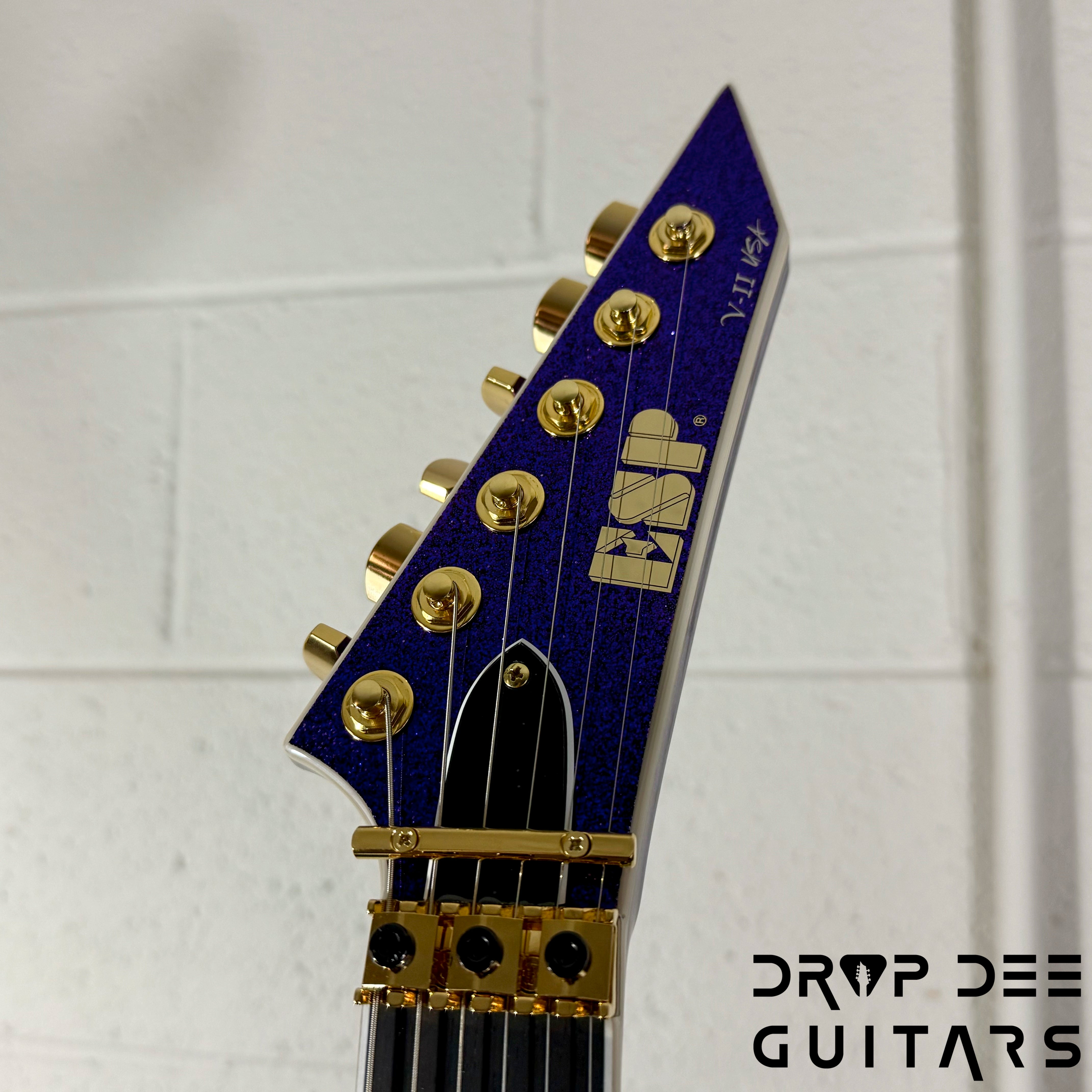 ESP USA V-II FR Electric Guitar w/ Case - Purple Sparkle