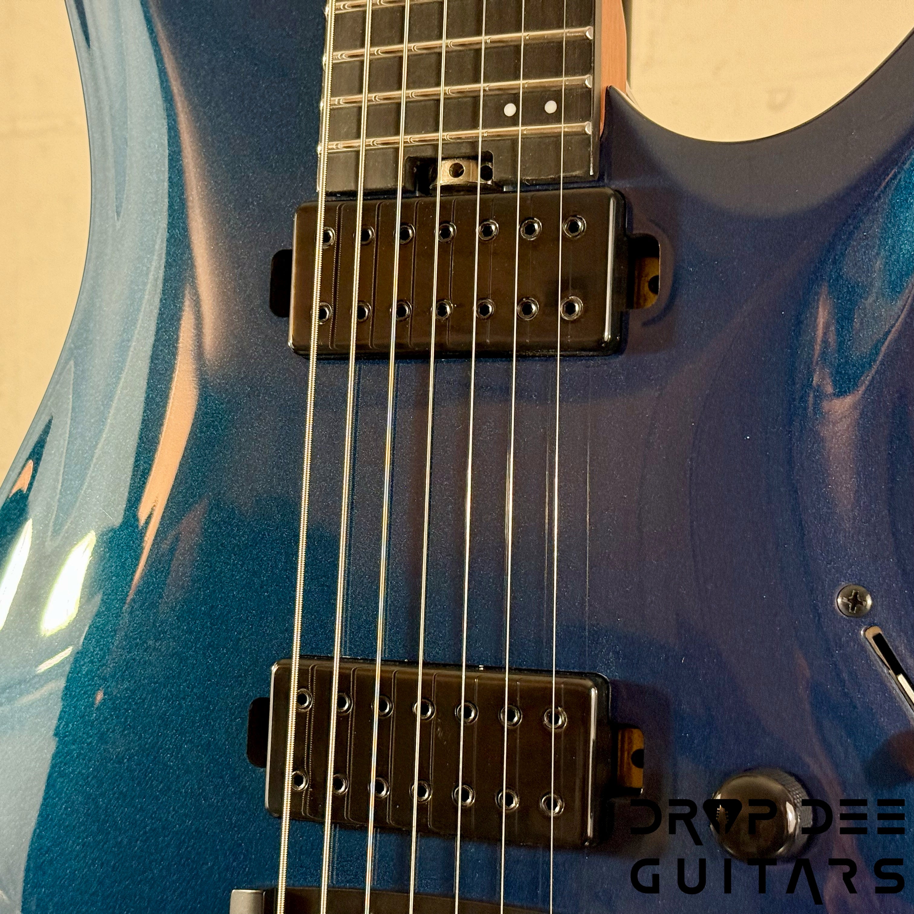 Balaguer Select Series Diablo Baritone 7 7-String Electric Guitar w/ Bag - Gloss Metallic Blueberry