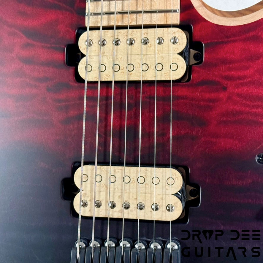 Mayones Duvell Elite 7 7-String Electric Guitar w/ Case - Red/Black Fade