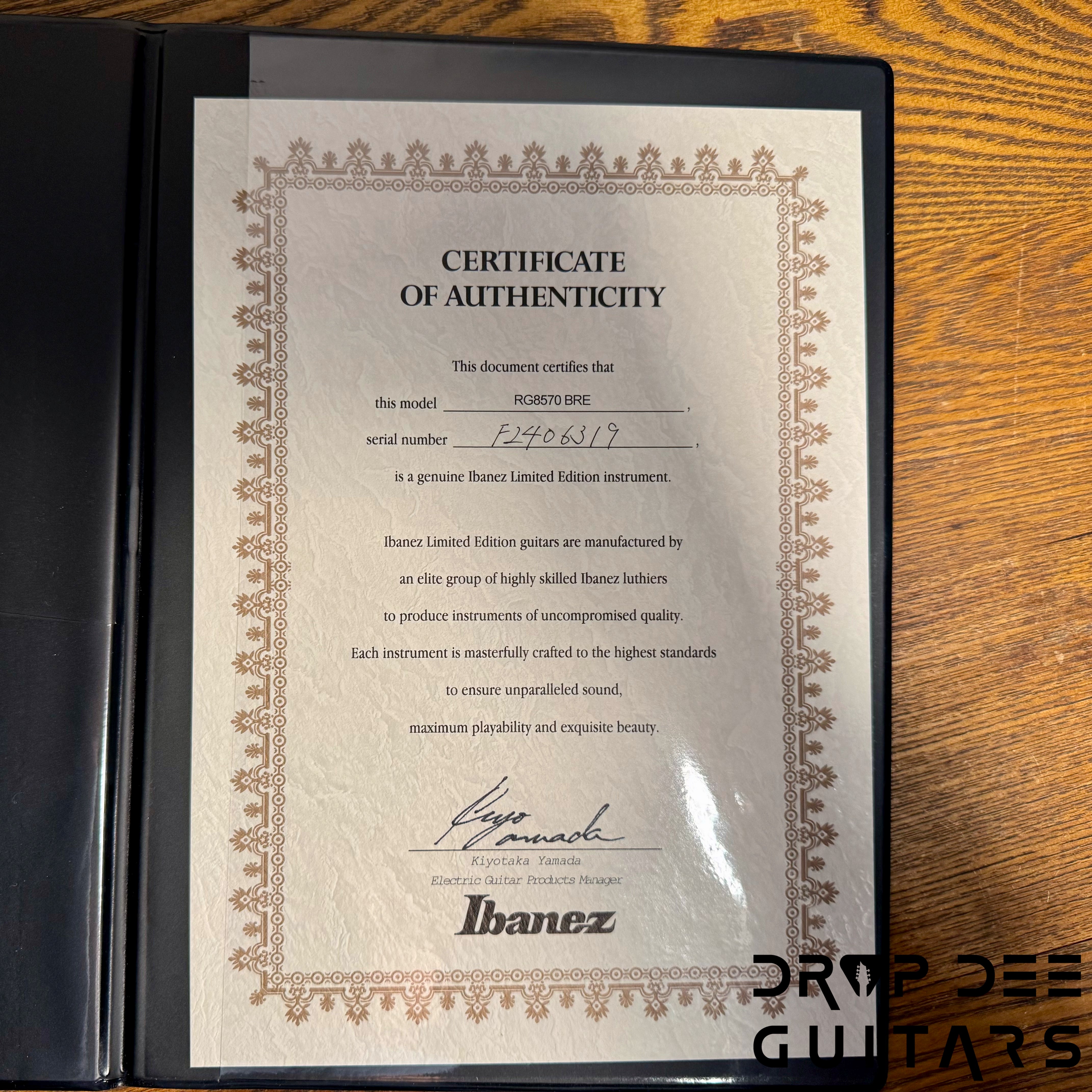 Ibanez J Custom RG8570 Electric Guitar w/ Case - Black Rutile