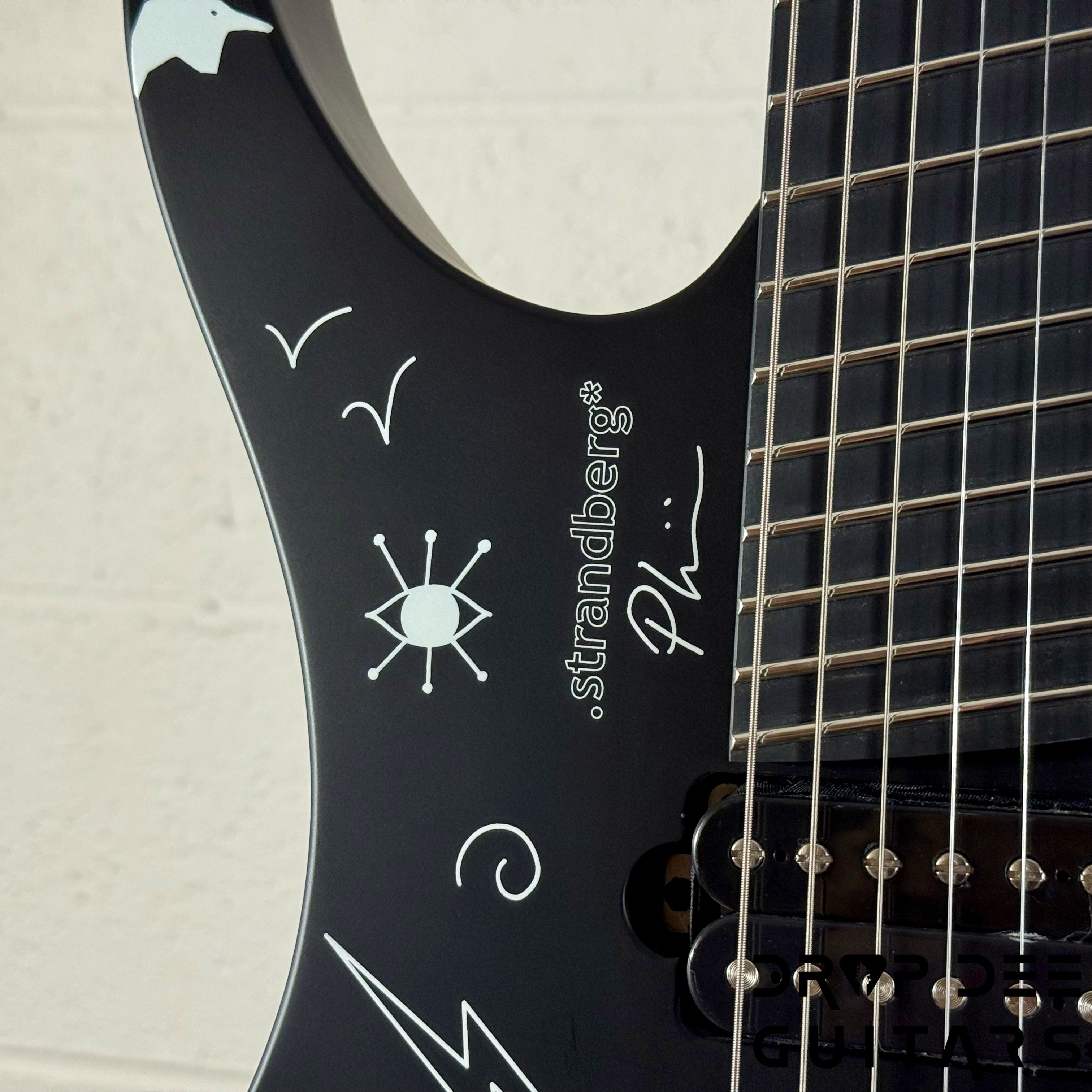 Strandberg Boden Standard NX 6 Plini Edition Mirage Multiscale Headless Electric Guitar w/ Bag - Black Granite Satin Acrylic with custom Plini Mirage glow-in-the-dark graphics
