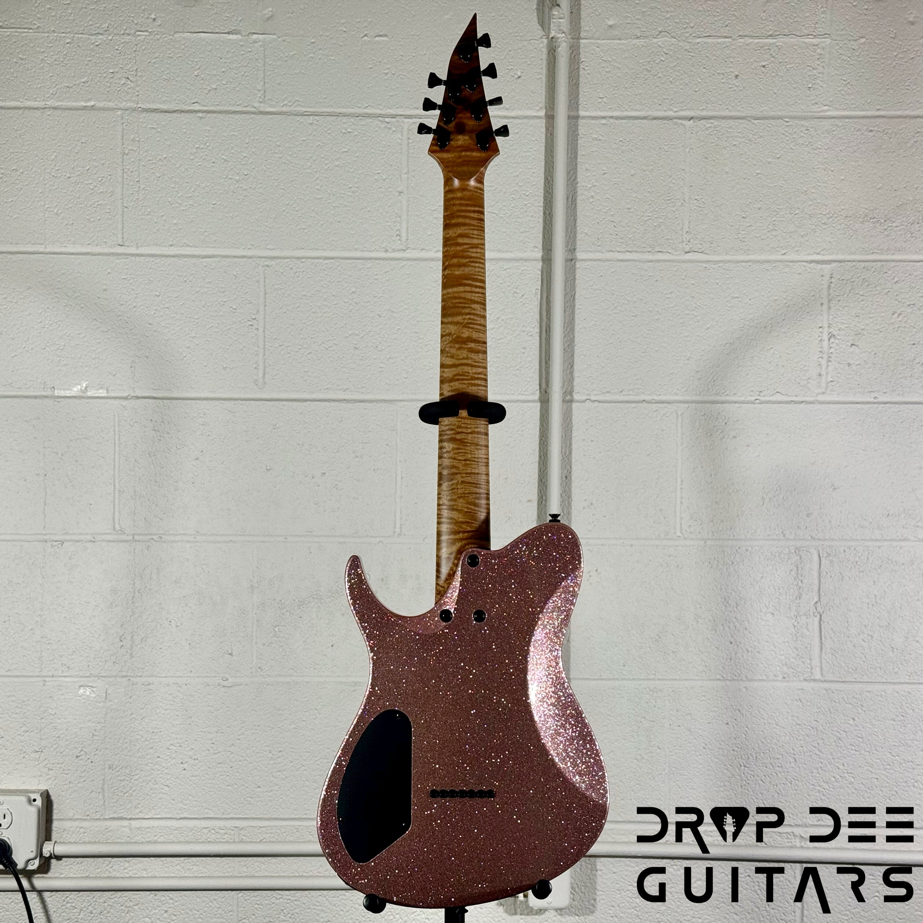Balaguer USA Series Seraph Modern 7 Baritone 7-String Electric Guitar w/ Case (724) - Gloss Metallic Rose Gold