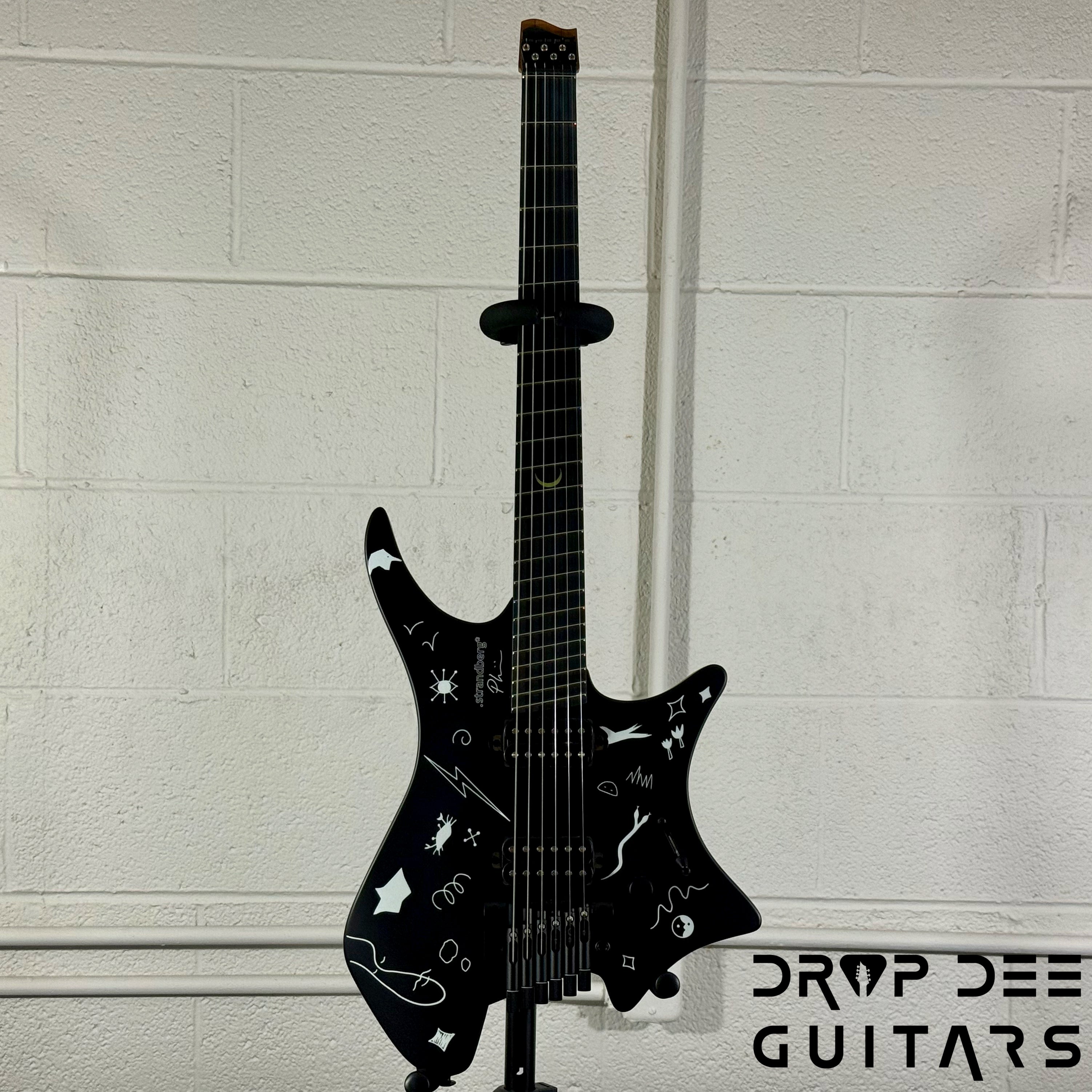 Strandberg Boden Standard NX 6 Plini Edition Mirage Multiscale Headless Electric Guitar w/ Bag - Black Granite Satin Acrylic with custom Plini Mirage glow-in-the-dark graphics