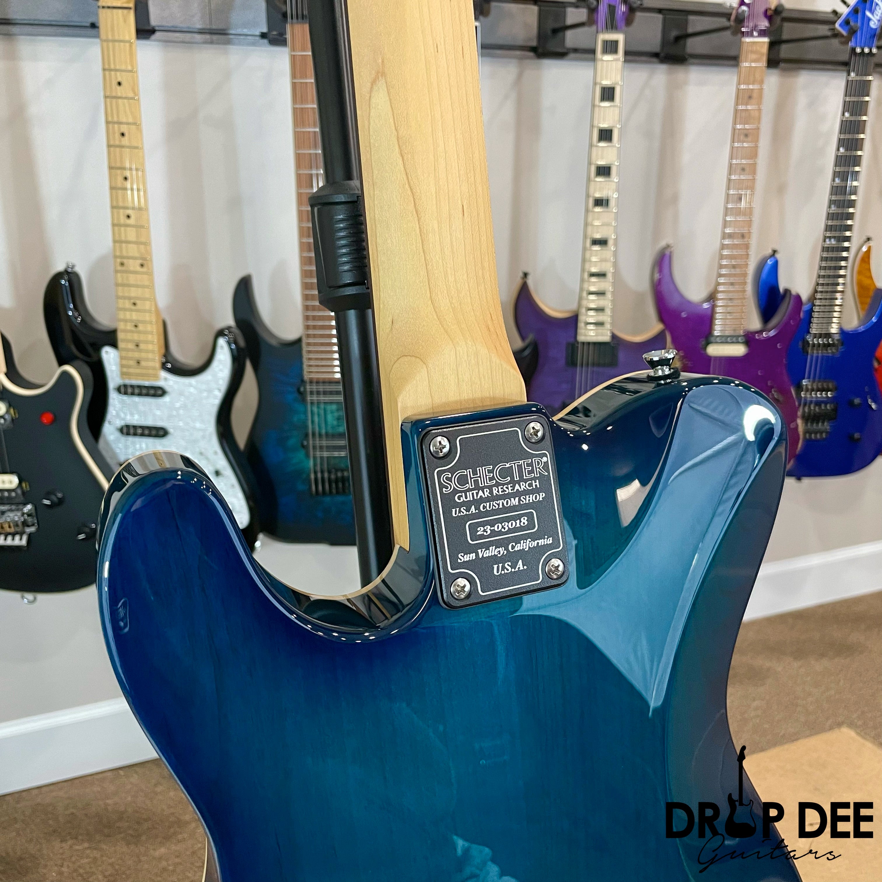 Schecter USA Custom Shop PT Custom Electric Guitar w/ Case - Trans Sky Blue