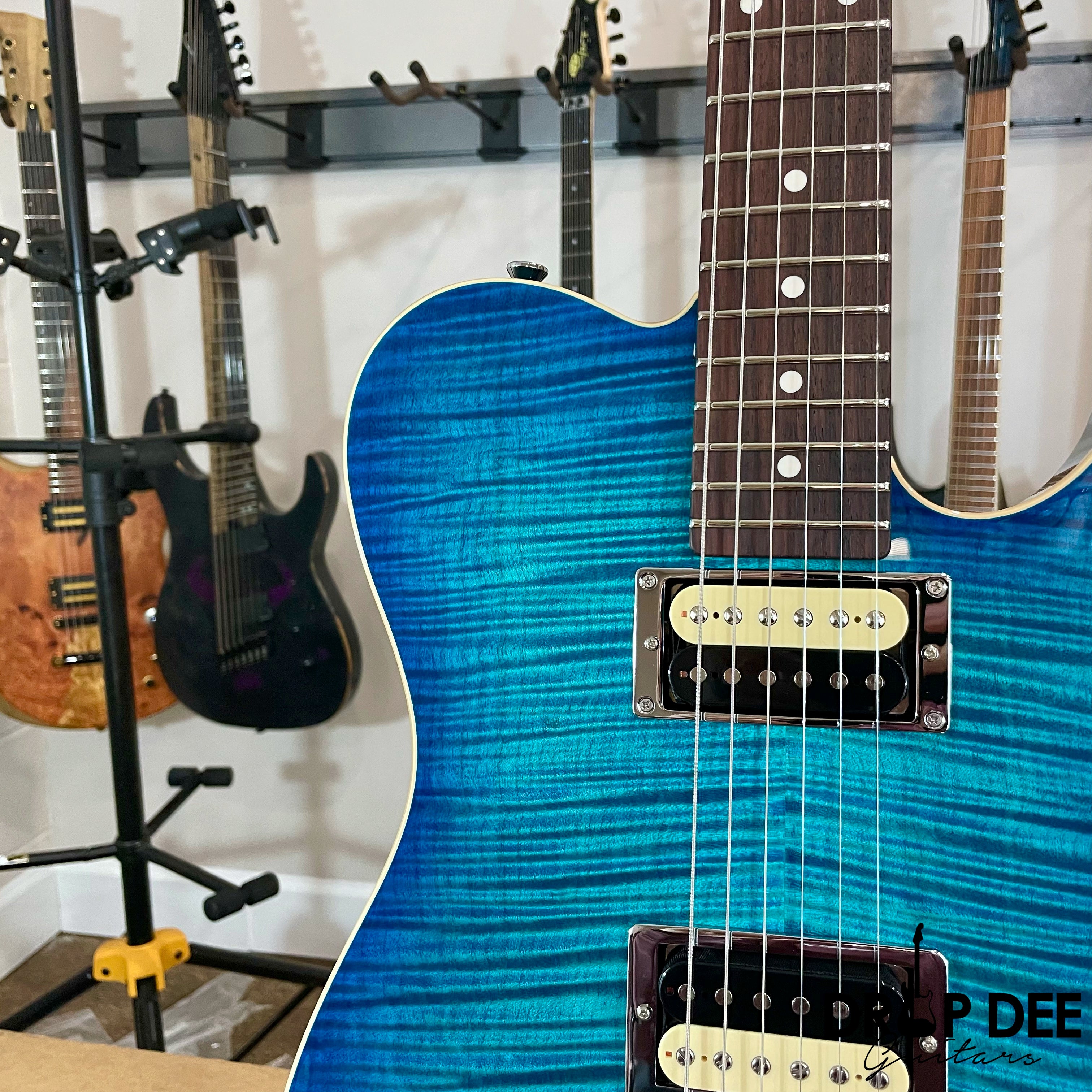 Schecter USA Custom Shop PT Custom Electric Guitar w/ Case - Trans Sky Blue