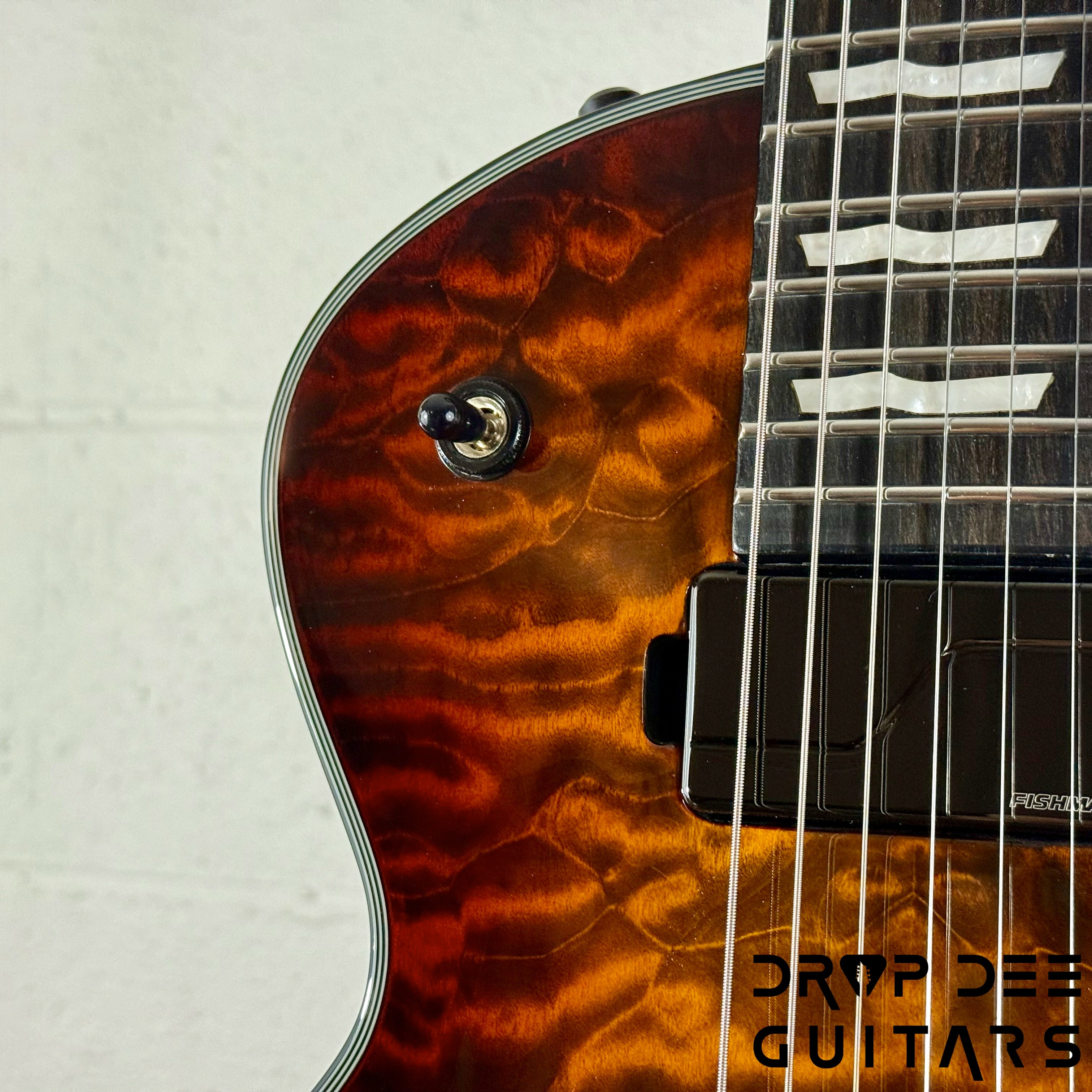 ESP E-II Eclipse QM Electric Guitar/ Case - Tiger Eye Sunburst