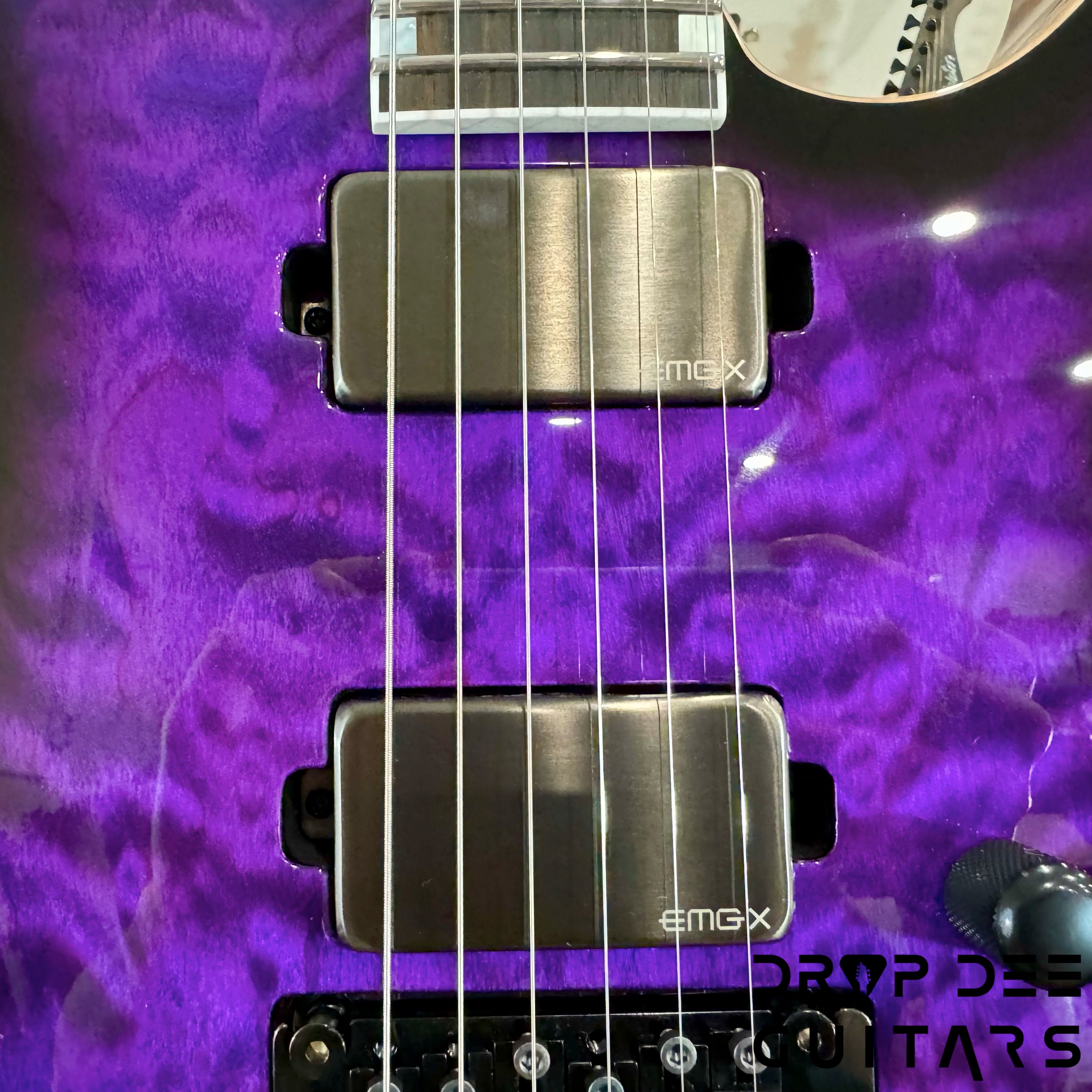 ESP USA M-II FR DLX Electric Guitar w/ Case - Dark Purple Sunburst