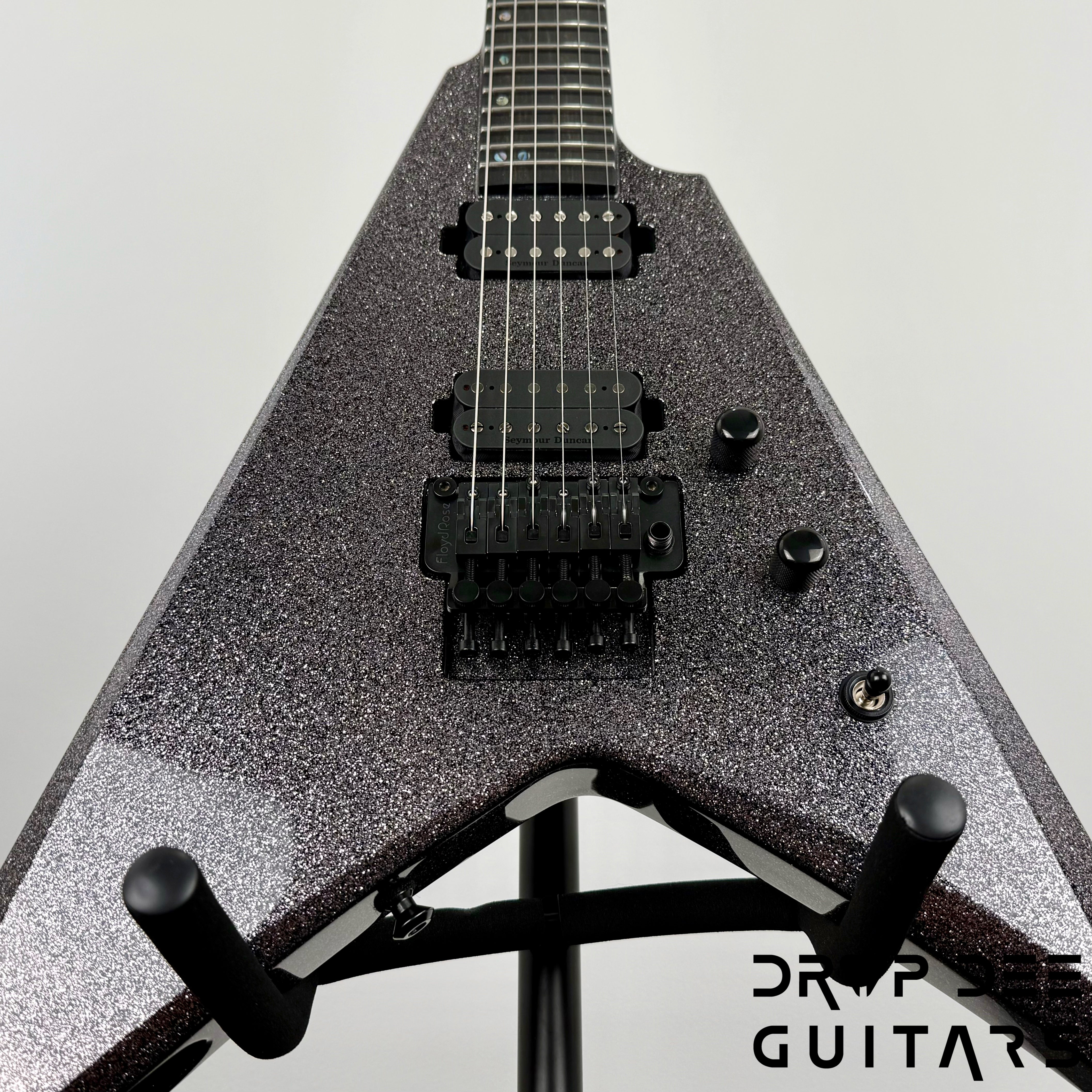 ESP USA V-II FR Electric Guitar w/ Case - Black Sparkle